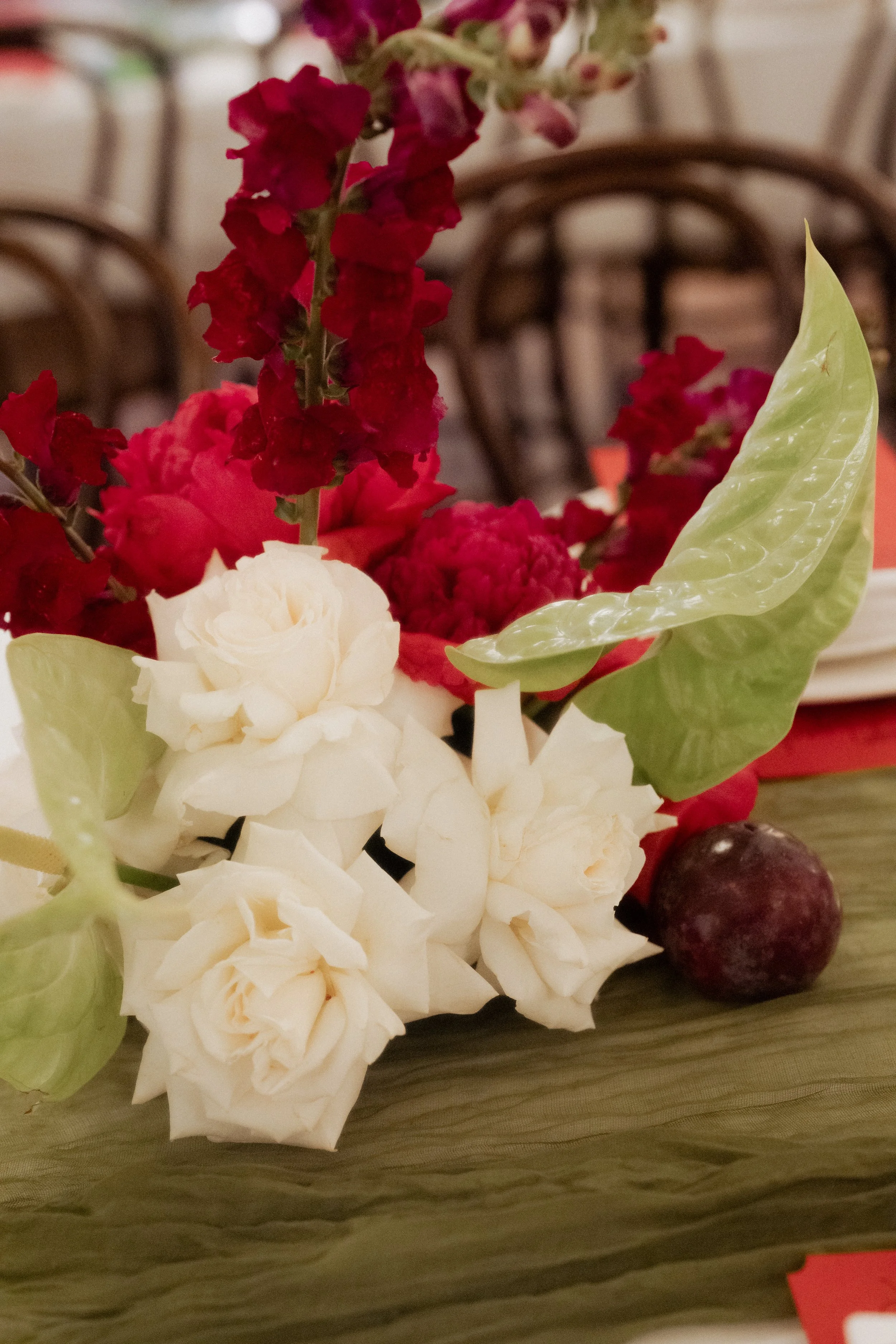 Chic modern colourful fun moody reception styling at The Lodge Jamberoo