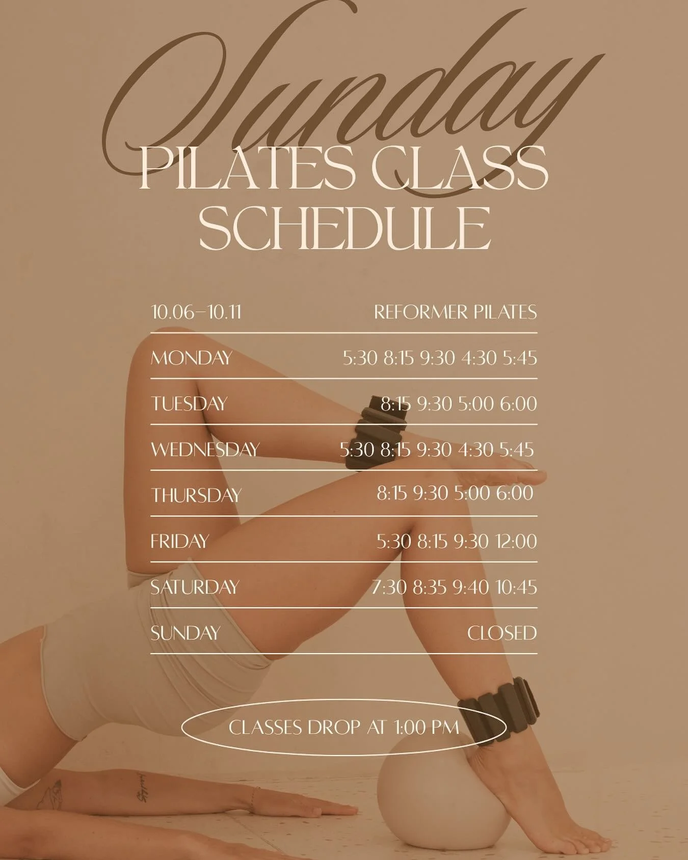 ✨ It&rsquo;s here ✨
Come visit us this week at LEI Pilates! This week&rsquo;s schedule just dropped - your sign to book your spot and jump on a reformer! Book now through our app🤍