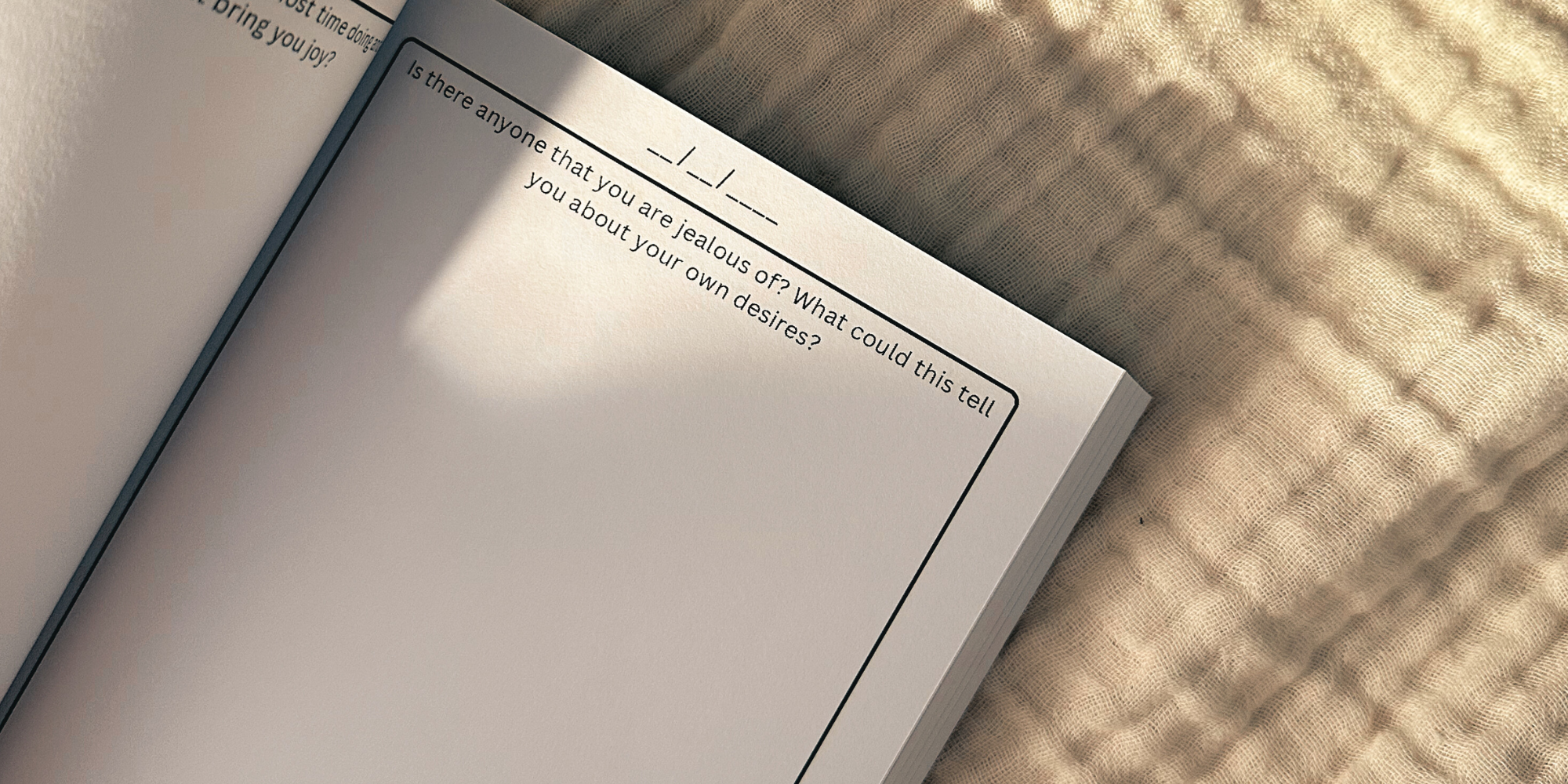 a open page of an inward journal co journal with a thought provoking journal prompt