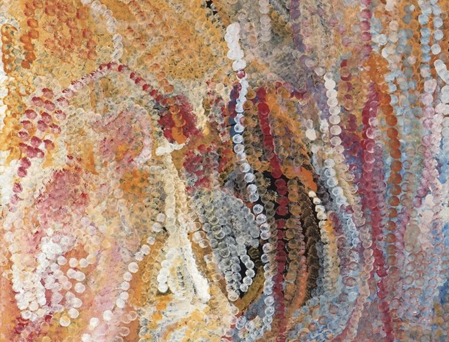 EMILY KAM KNGWARRAY, Untitled - Winter Awelye, 1995, synthetic polymer paint on linen, 122 x 91cm, AUD570,000