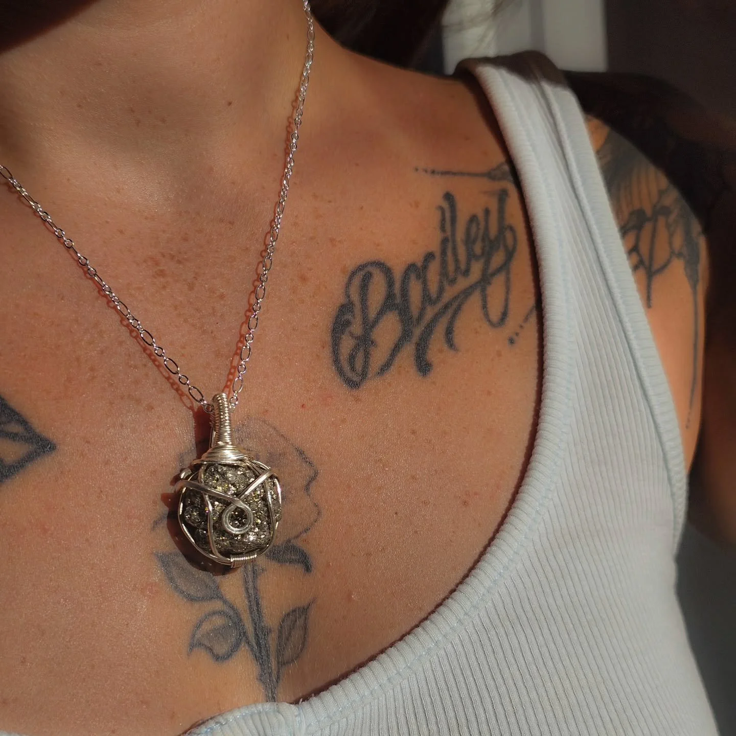 14k silver plated wrapped Pyrite. ⚖️ Www.iahhandmade.com.au