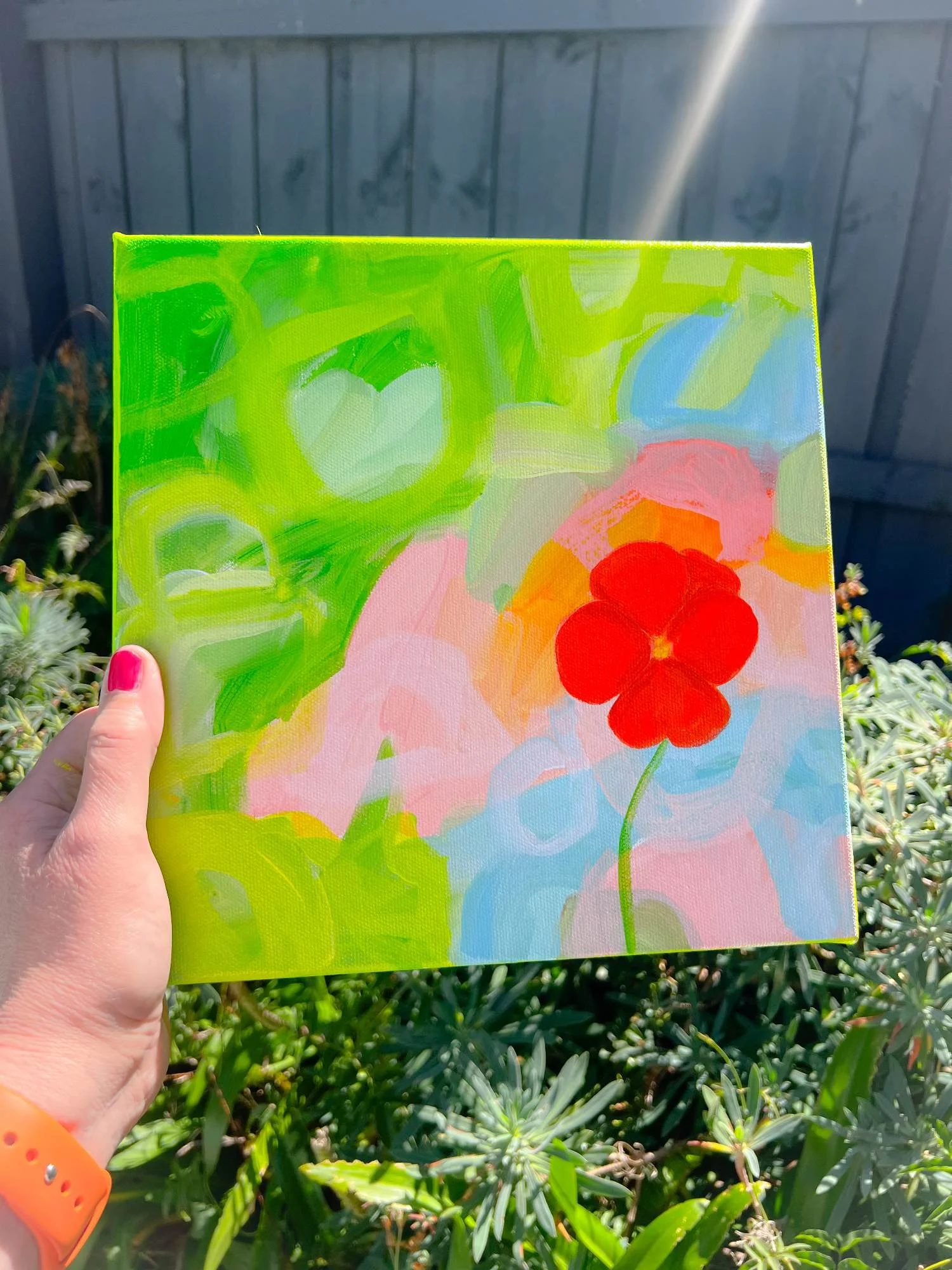 Orange Pansy Abstract Painting 