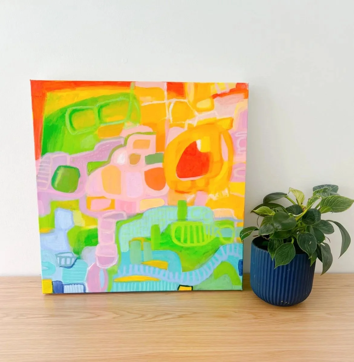 By the Bay - Abstract Landscape - Bold colored abstract