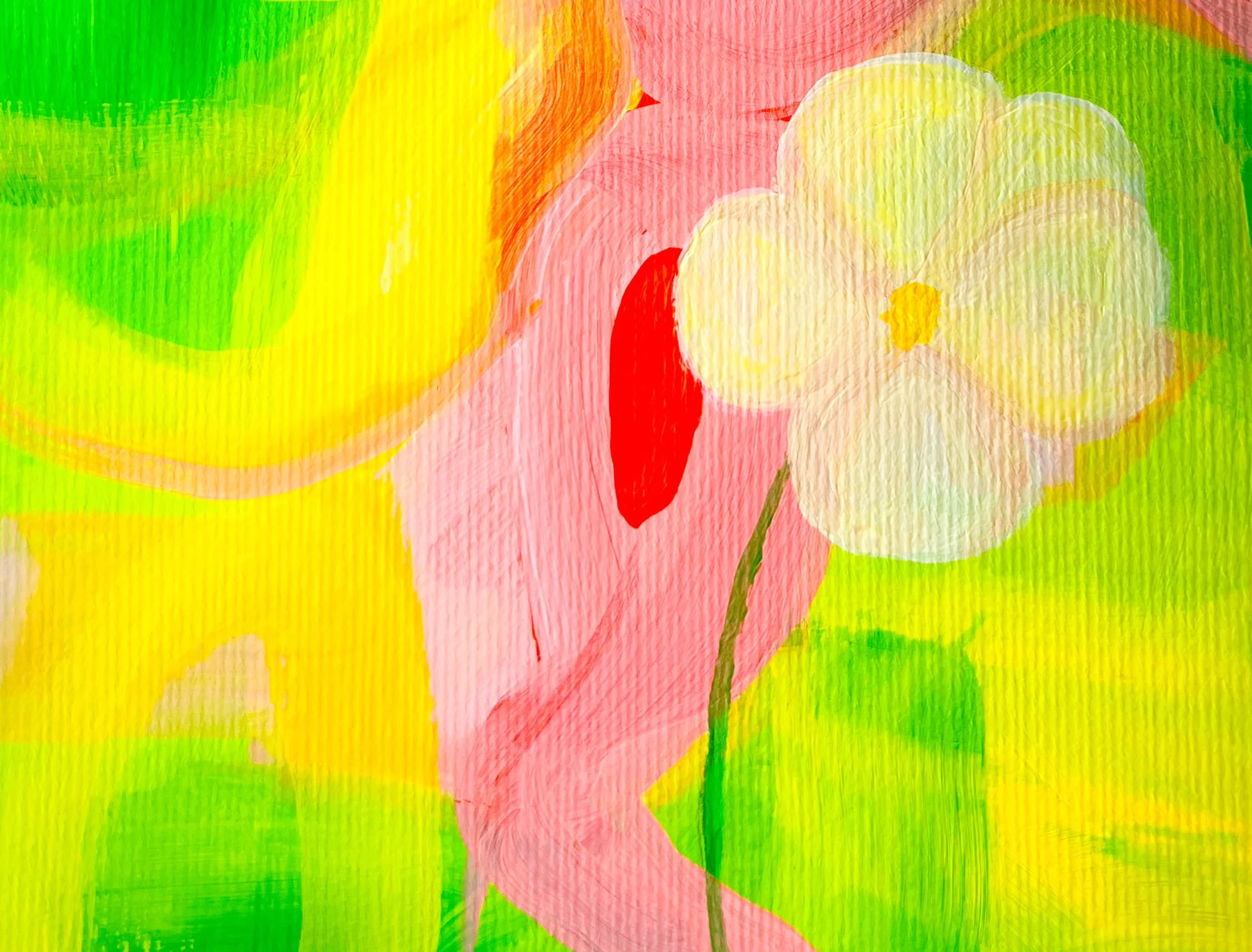 Yellow Pansy abstract painting 