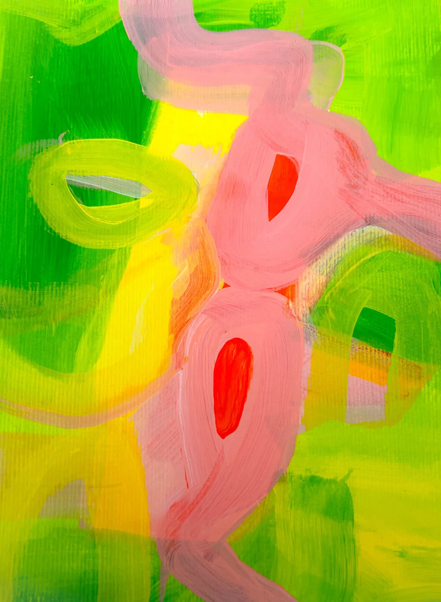 Bright abstract orange green and yellow