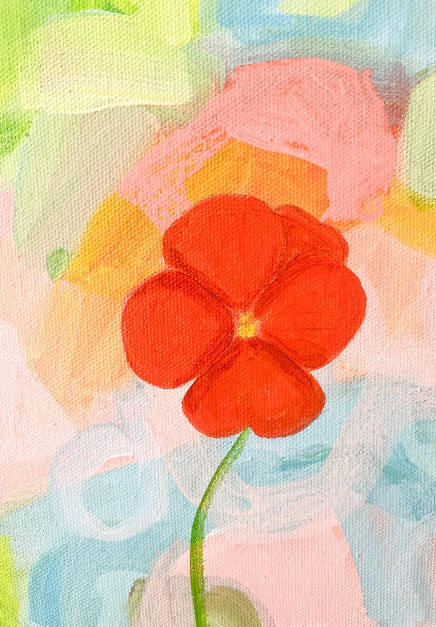 Orange Pansy abstract painting