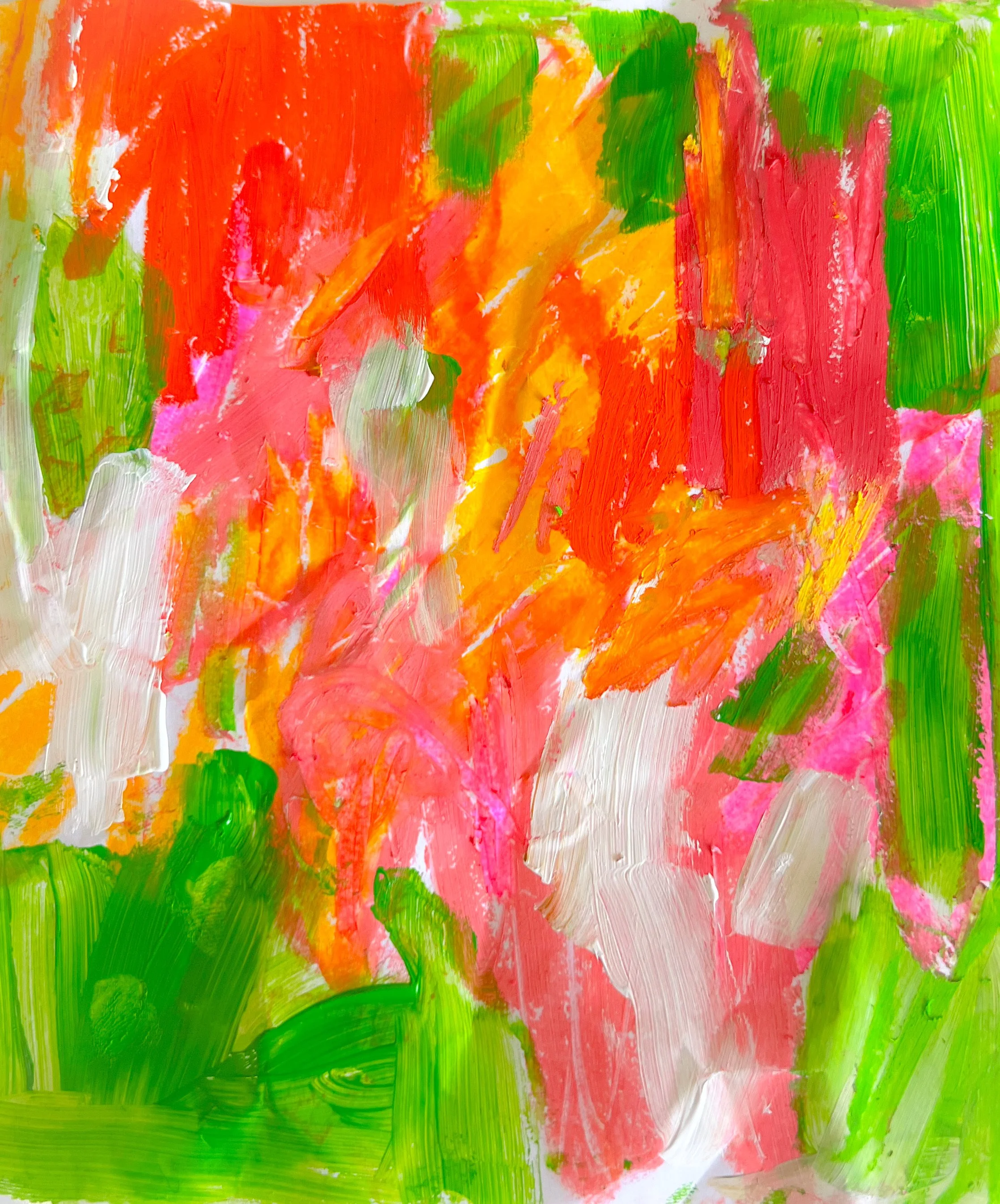 Bold red and green abstract 