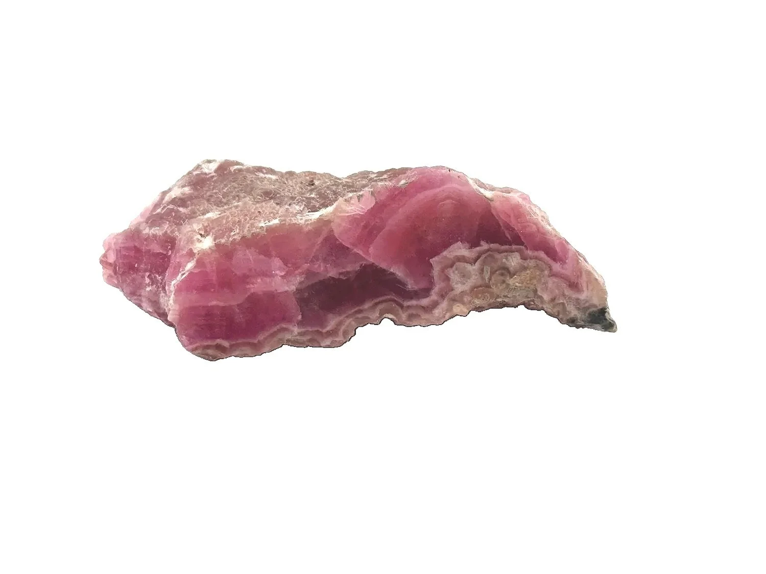 Rhodochrosite Chunk Pink Rough, Rhodocrosite polished side