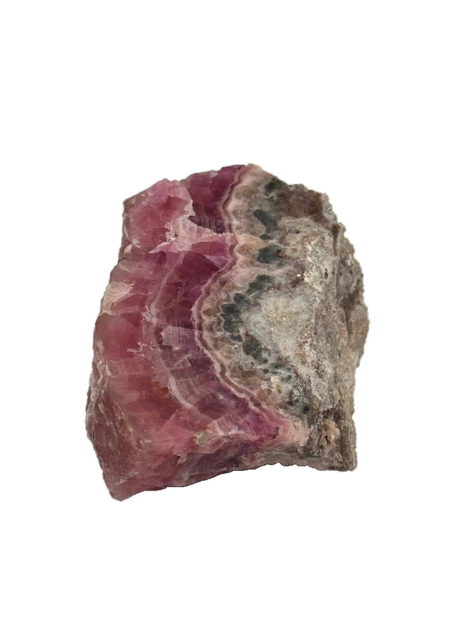 Rhodochrosite Chunk Pink Rough, Rhodocrosite polished side