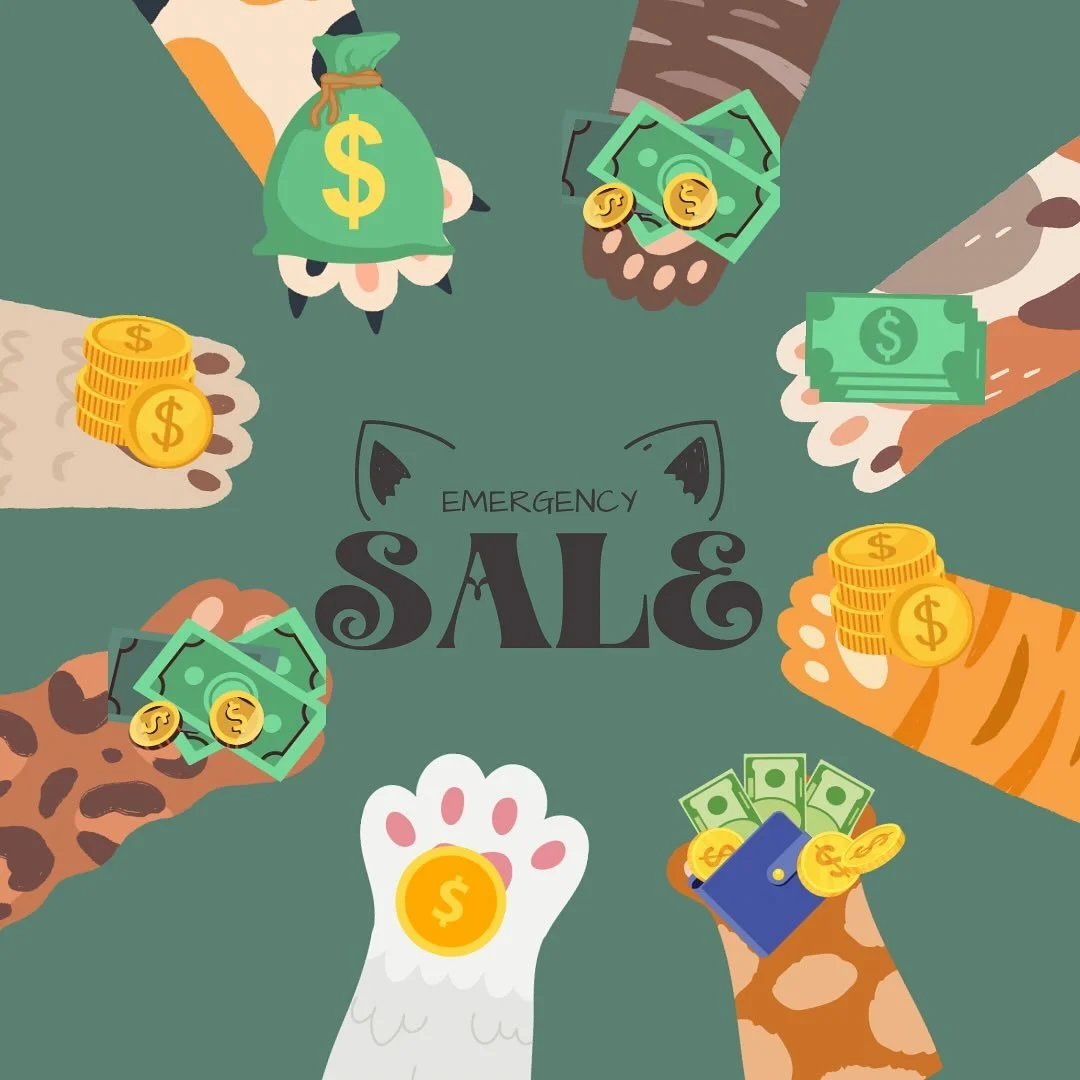 Help! The bills are stacked against us. To get us through I&rsquo;m running a sale! All prints and earrings are $10, hand spun yarn is $35, originals are $50-75, stickers are 5 for $20, and handmade books are $10! I will be in Pueblo this Friday and 