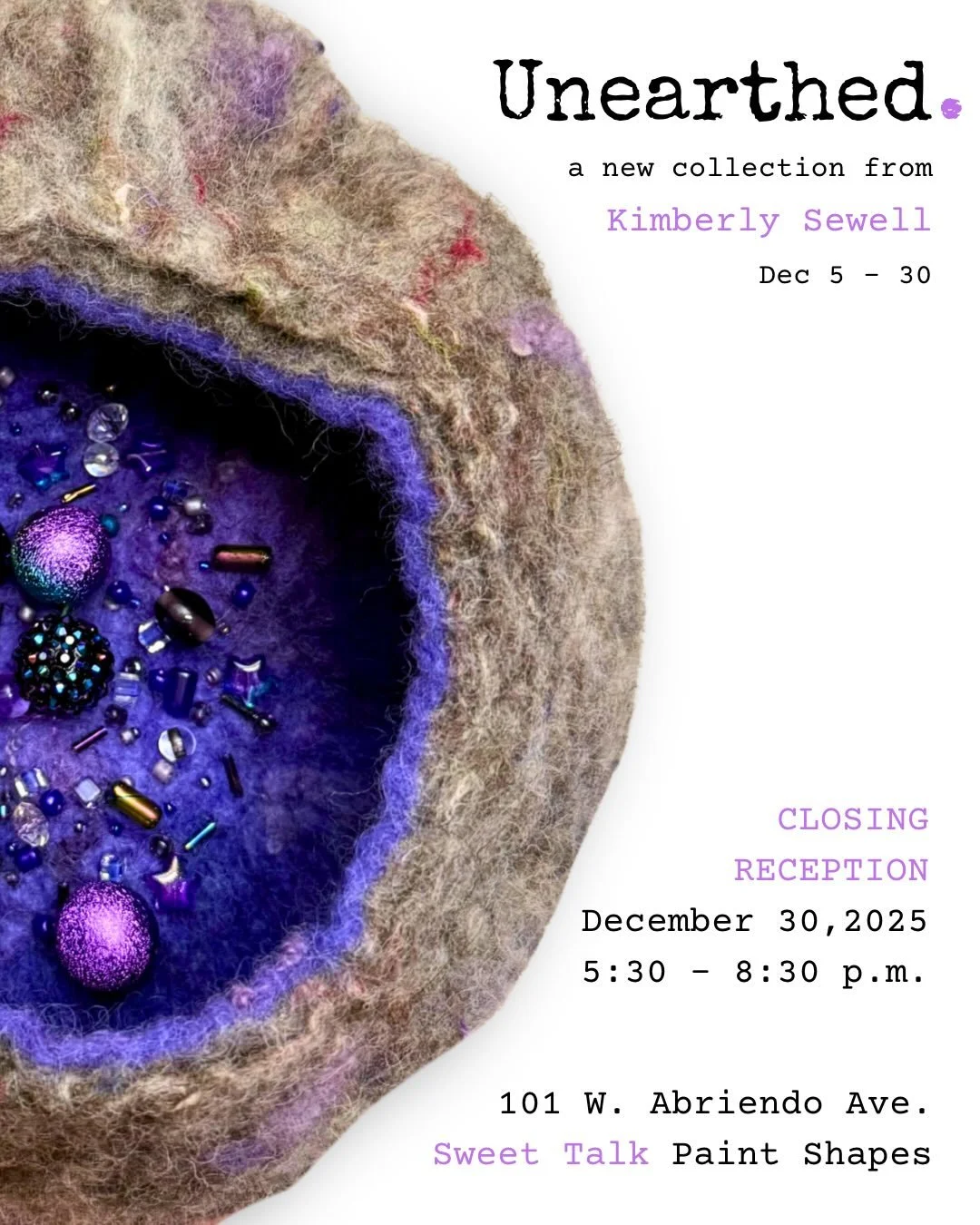 Tonight&rsquo;s the night! Join us at @sweettalk_paintshapes for the closing show of UNEARTHED tonight! I brought some new little guys and got more candy and popcorn from Taffy&rsquo;s! See you soon! 💜