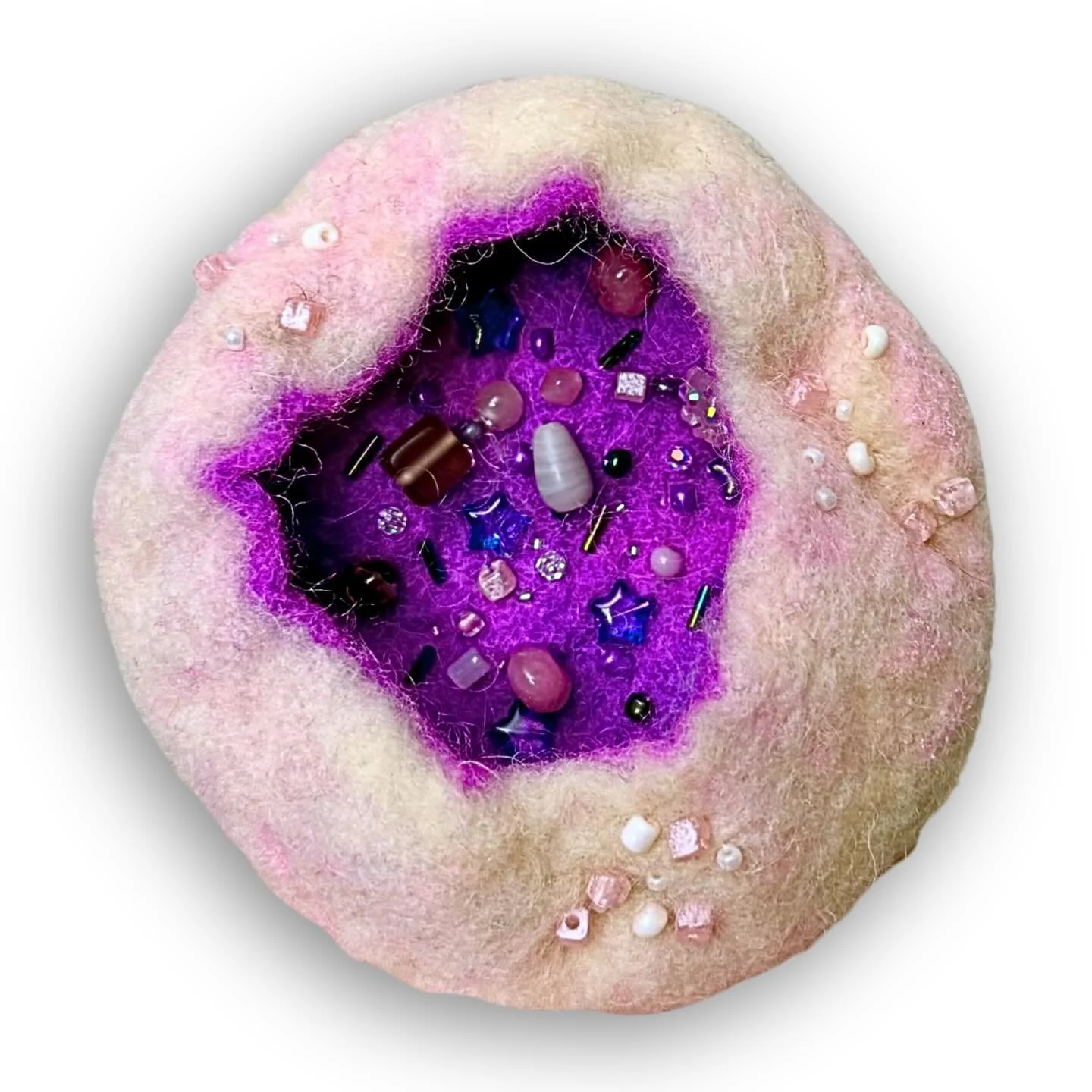 THE MAGICIAN (Available) - soft sculpture - This is the last of the UNEARTHED sculptures that debuted last month and maybe my favorite. The Magician is a very powerful card in the tarot. Usually depicted as a robed figure in front of a table containi