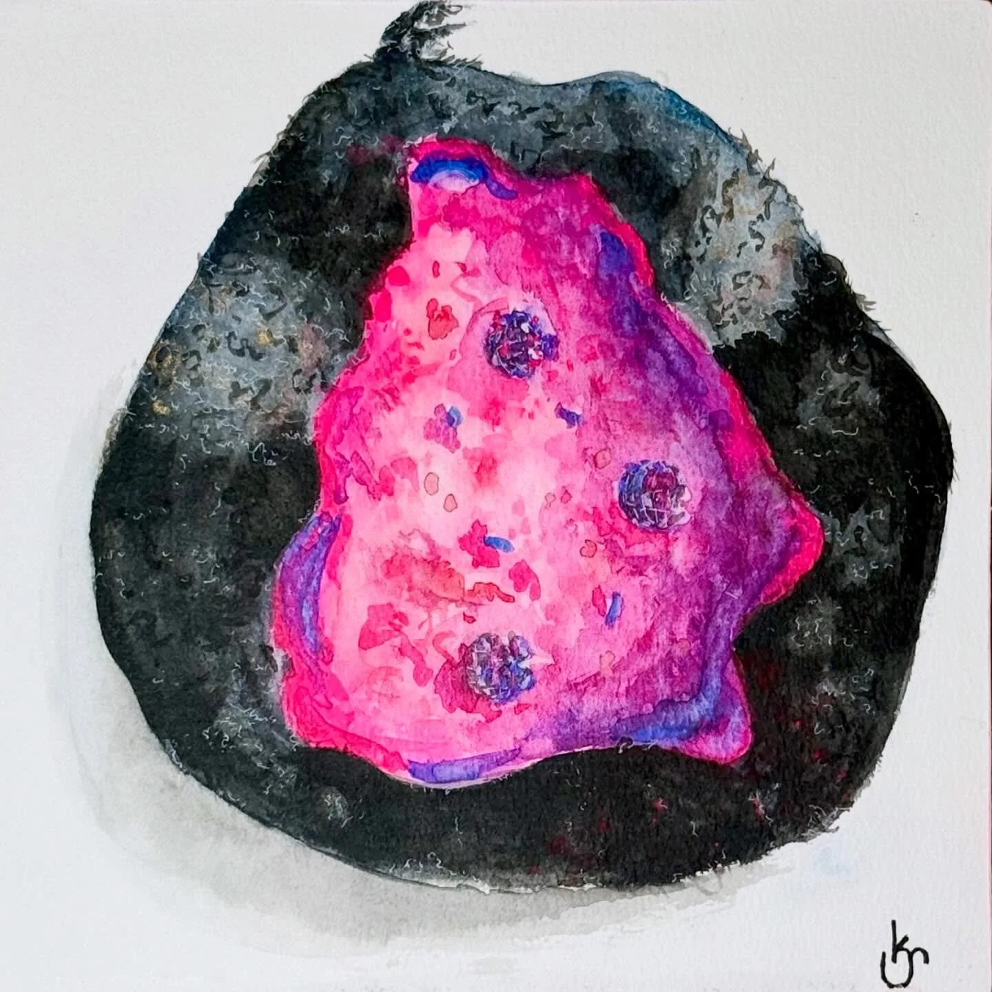 Echo #9 (The Tower) - watercolor (Available) - For the Unearthed series, each felted vessel was accompanied by a watercolor painting which I call an echo. Alluding to Magritte&rsquo;s &ldquo;The Treachery of Images,&rdquo; these echos are just that, 