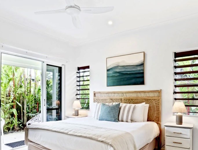 Master suite boasts a secluded patio