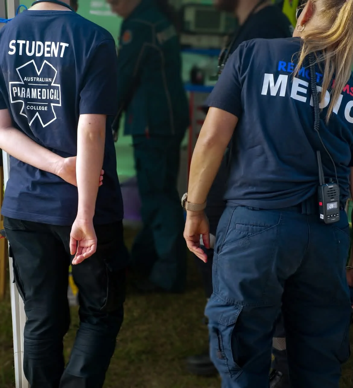 Remote EMS clinicians operating at an event