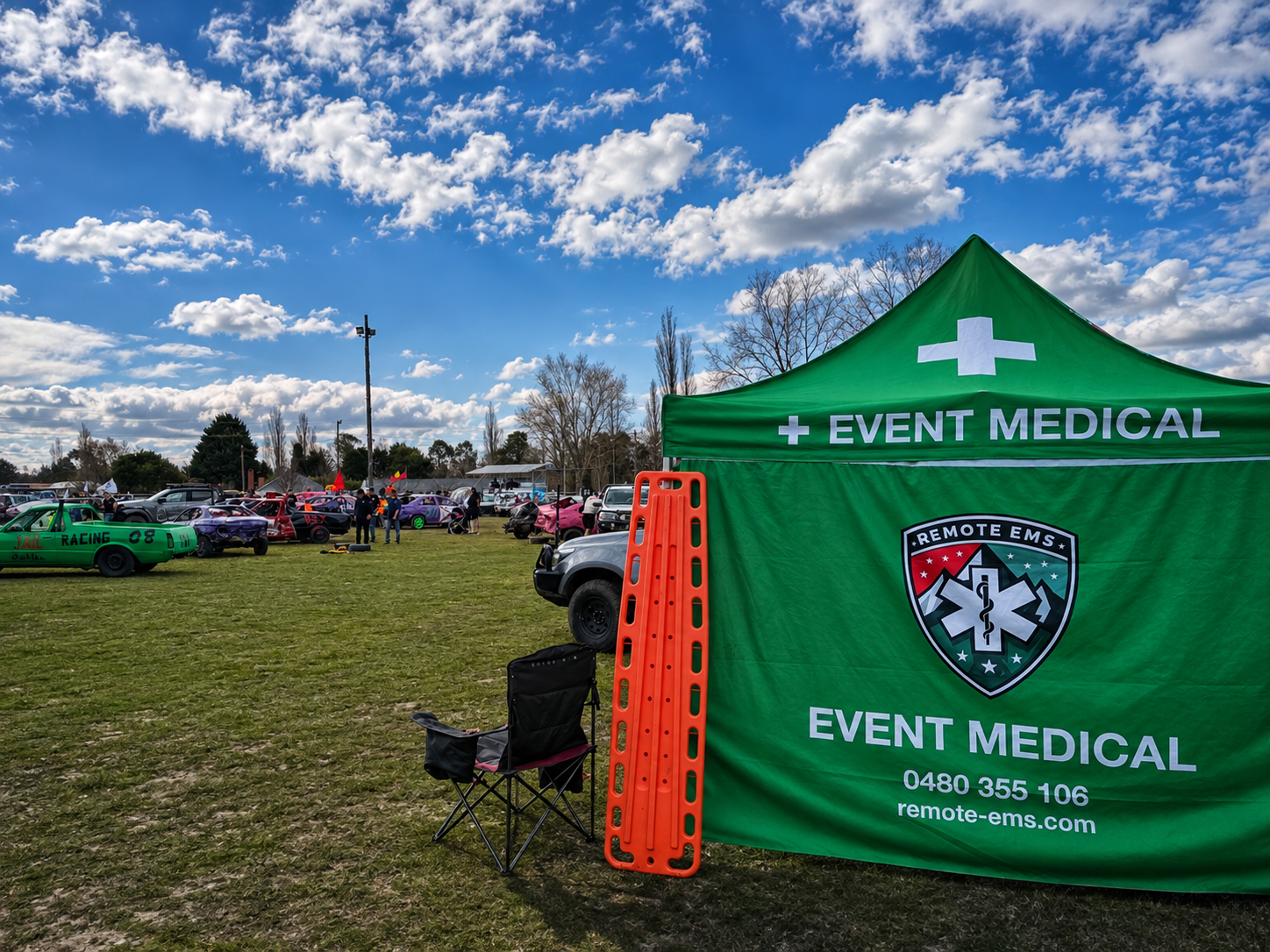 Remote EMS event medical treatment tent and professional medical equipment