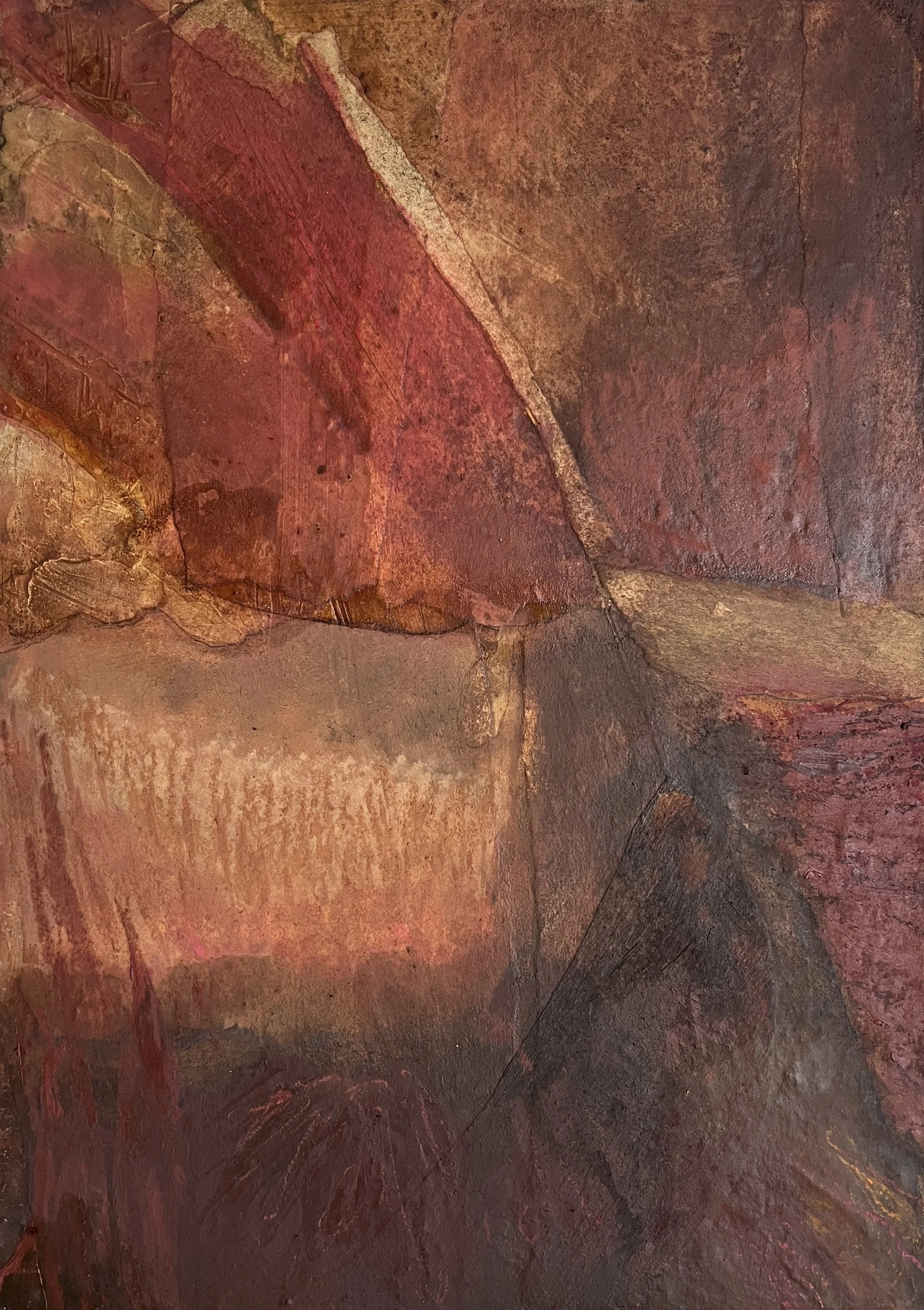 Osad (polish for sediment), mixed media on cradled wooden panel, 2025, 42x29.6cm, available