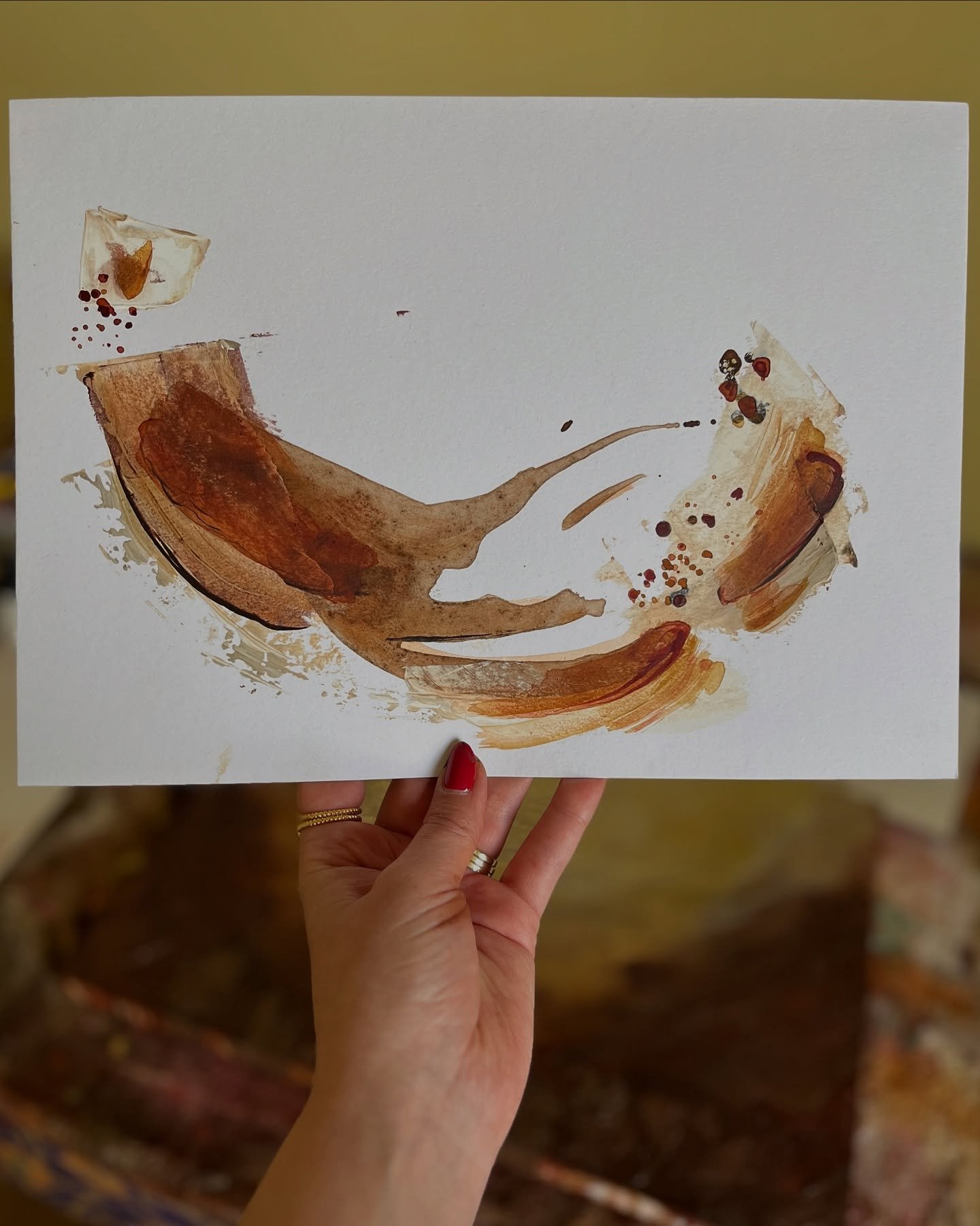 &bull; Scattered and Still &bull;
This piece speaks in fragments, like seeds held in the hand before planting. A whisper of presence in the smallest of gestures.

💫

#abstract #worksonpaper #energy #artenergy #artist