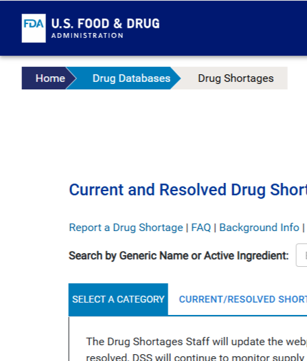 Drug Shortages