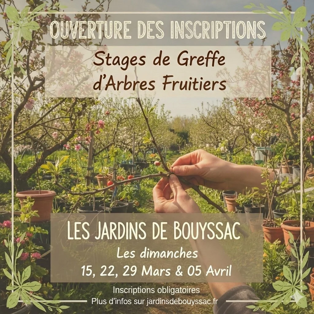 Il reste encore des places sur les 4 dimanches des stages de greffe que je propose les 15, 22, 29 Mars et 5 Avril!! 40&euro;/personne , sur r&eacute;servation uniquement. 
La saison de la greffe bas son plein! Et la lune montante du moment permet &ag