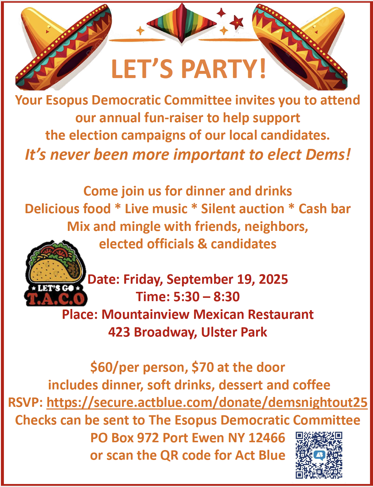 Esopus Democratic Committee FUN-Raiser