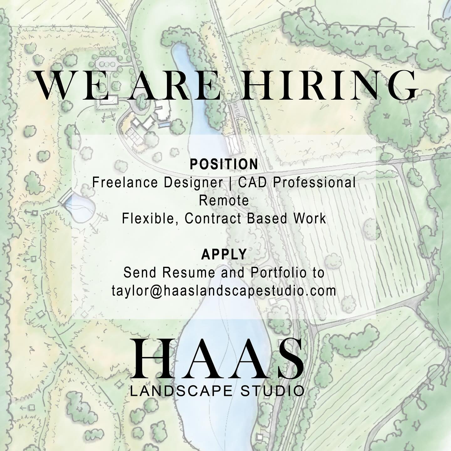 We are looking for freelance designers and CAD professionals to collaborate with on a project to project basis! 
.
Ideal Candidates Have:
&gt; Degree in Landscape Architecture, Architecture, or related field
&gt; 2+ Years Experience 
&gt; Proficiency