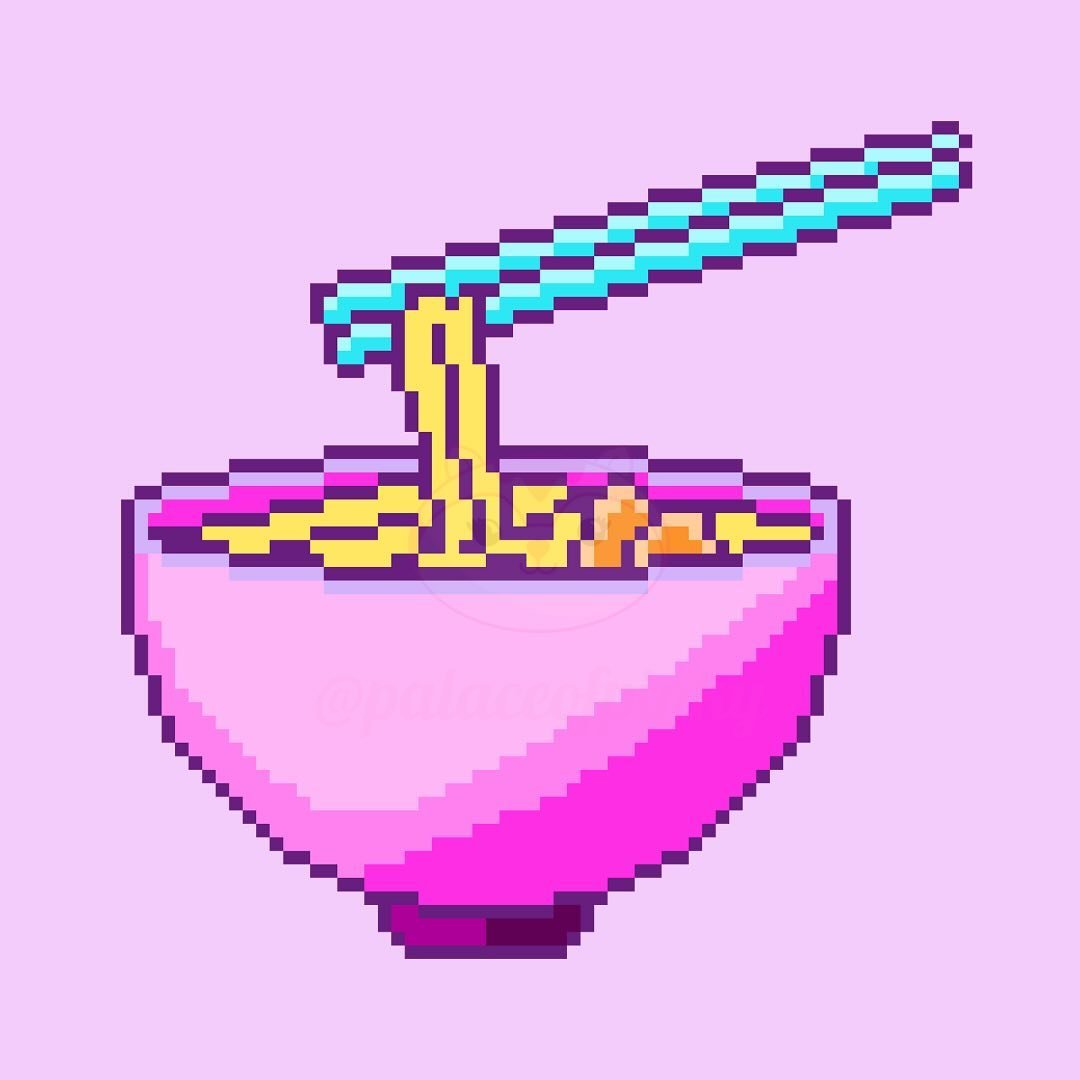 Ramen &amp; chill

#palaceofpinky #digitalartist #pixel #pixelart #pixelartist #retrostyle #vaporwave #pastelaesthetic #madeintheusa #digitaldownloads #8bit #retro #ramen #ramenandchill