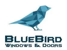 Bluebird Windows & Doors logo with stylized blue bird and company name