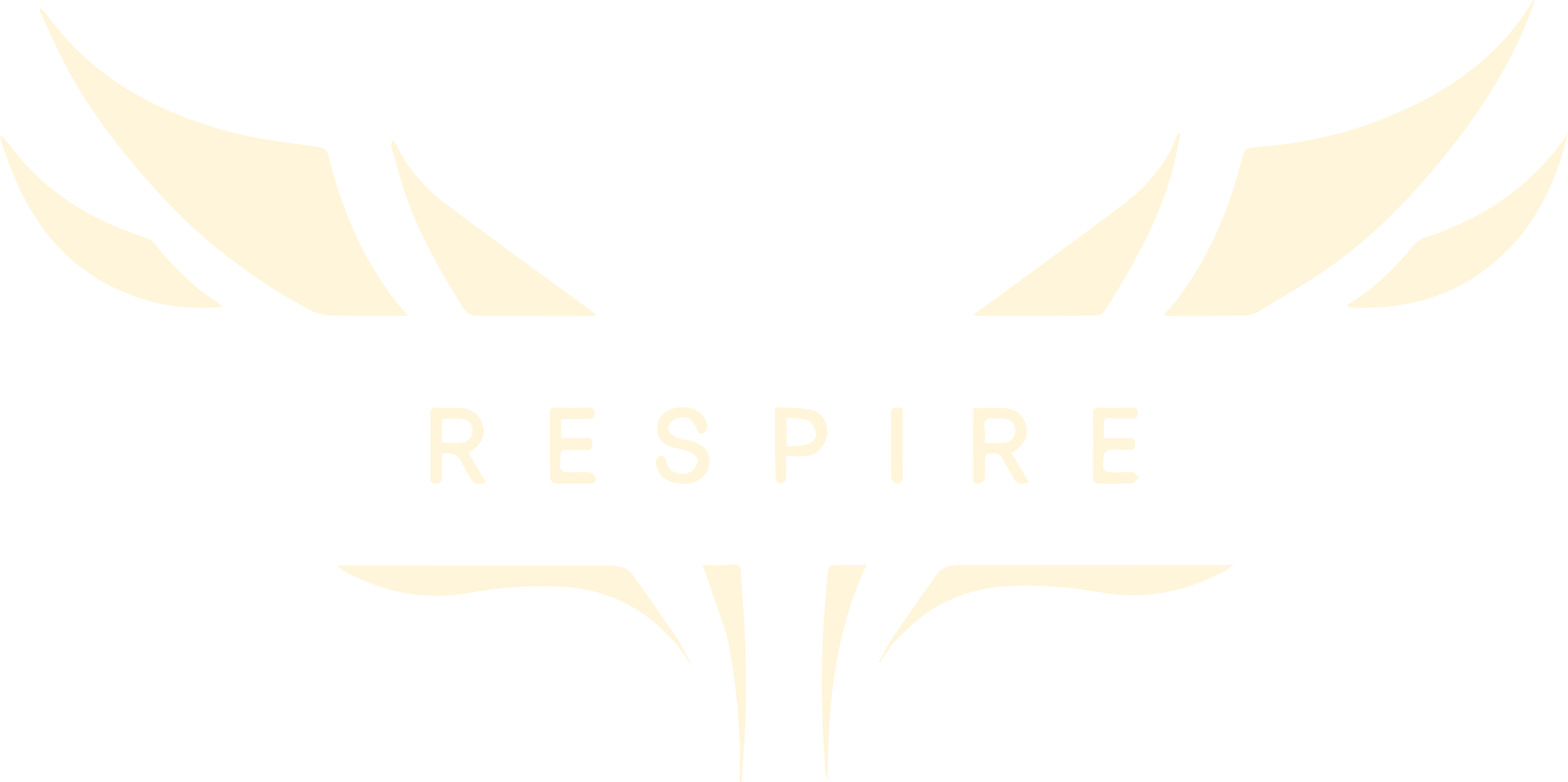A black background with a beige logo resembling wings or leaves above the word "RESPIRE" in capital letters.