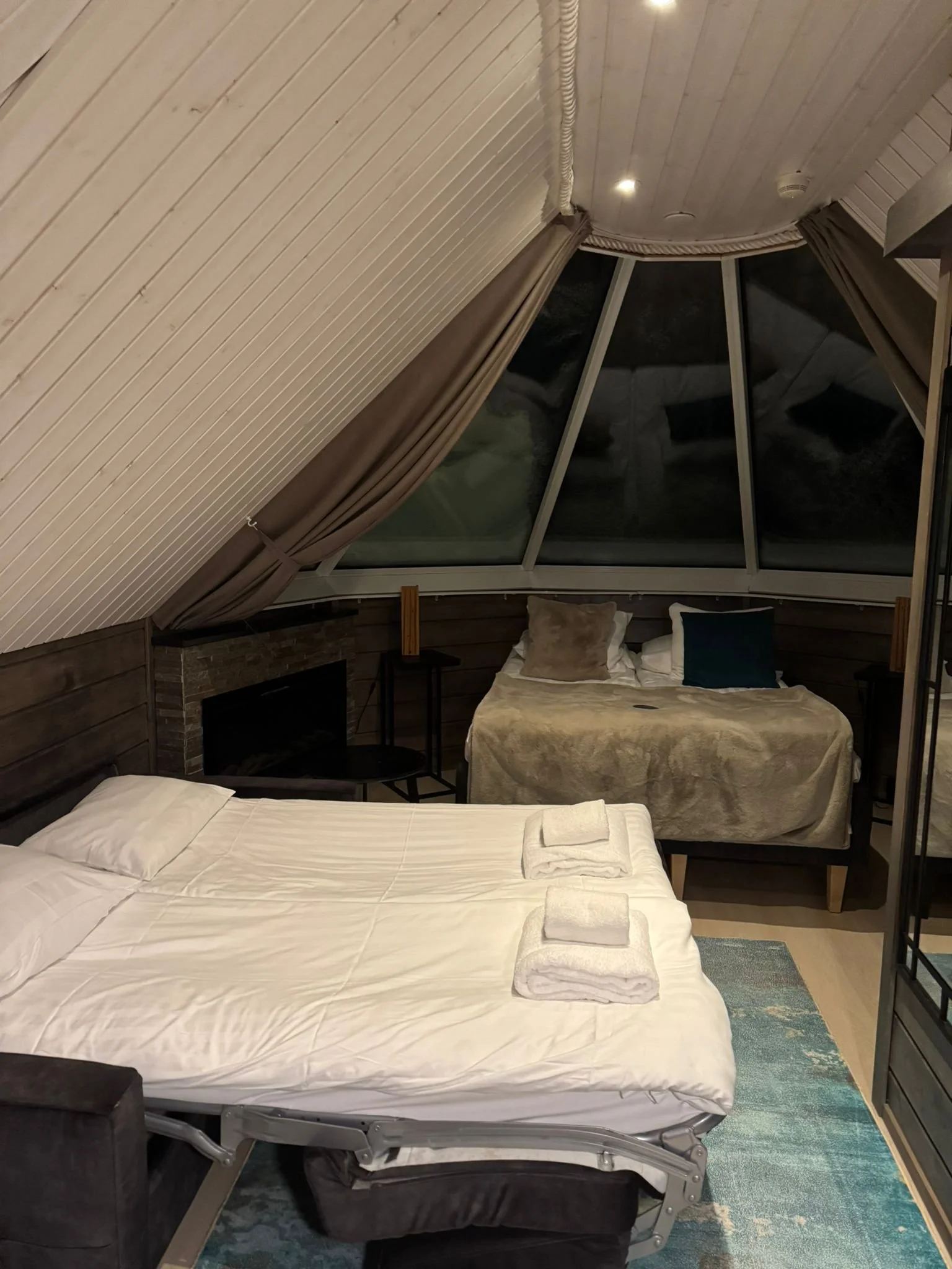 Staying in an aurora family cabin, Lapland trip with kids