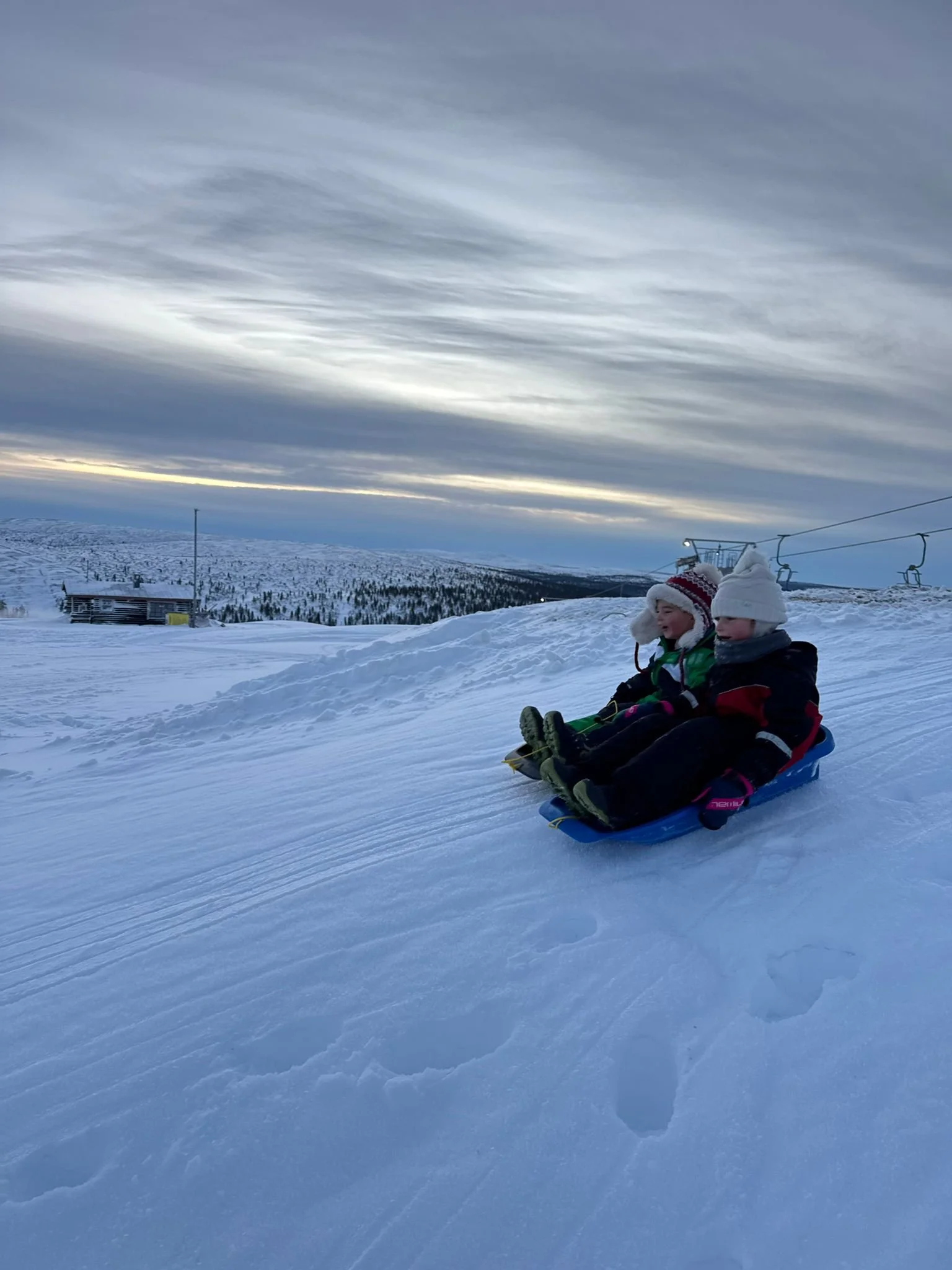 Sledging in Saariselka, Finland