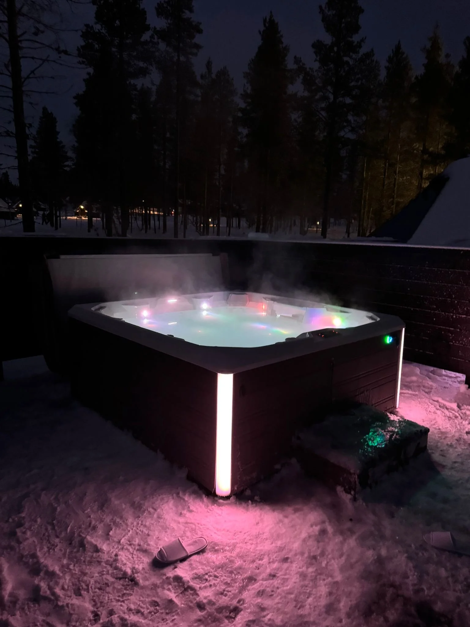 Hot Tub in the snow, Northern Lights Village, Saariselka