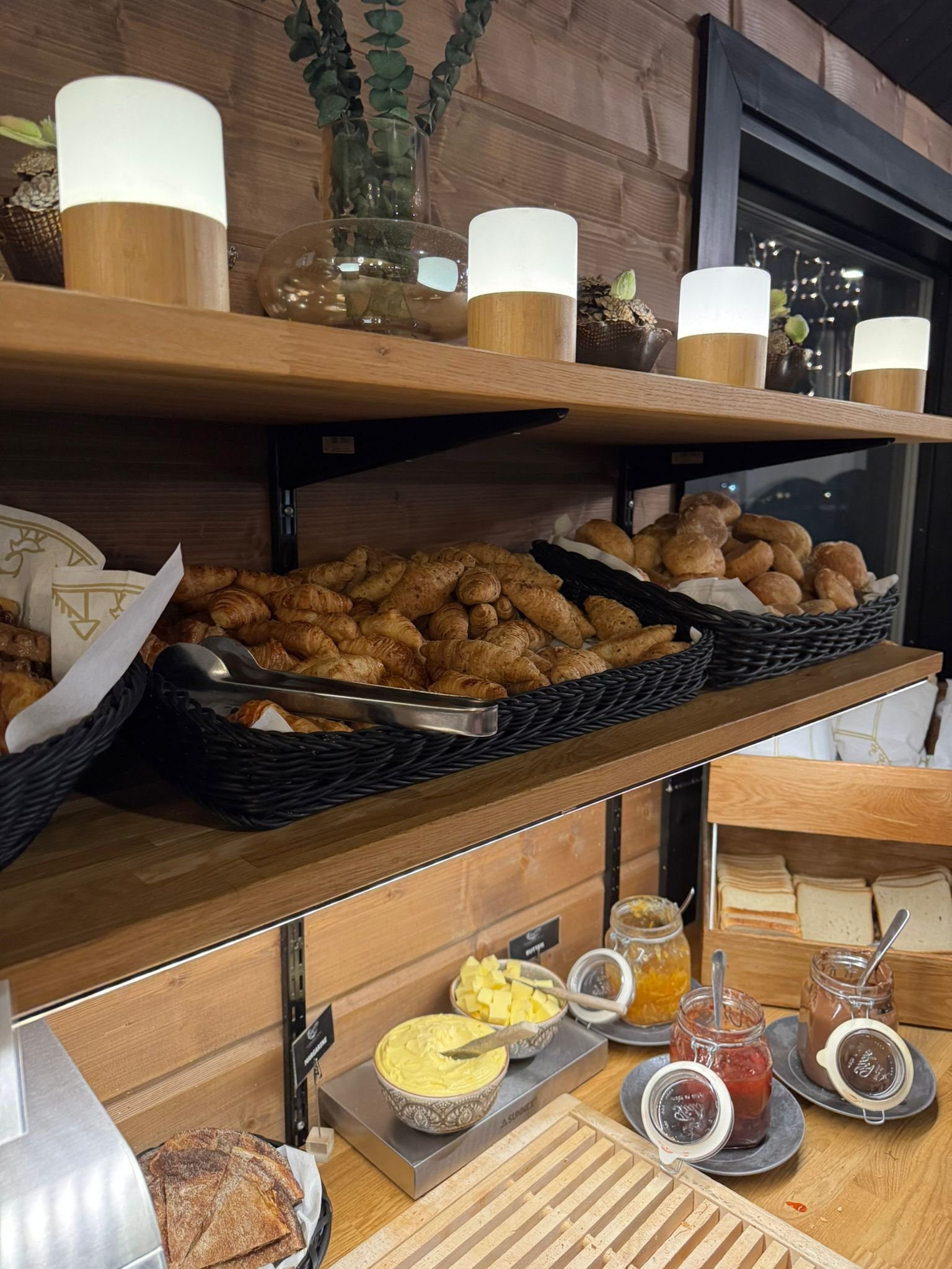 Croissants and breakfast buffet, Northern Lights village, saariselka