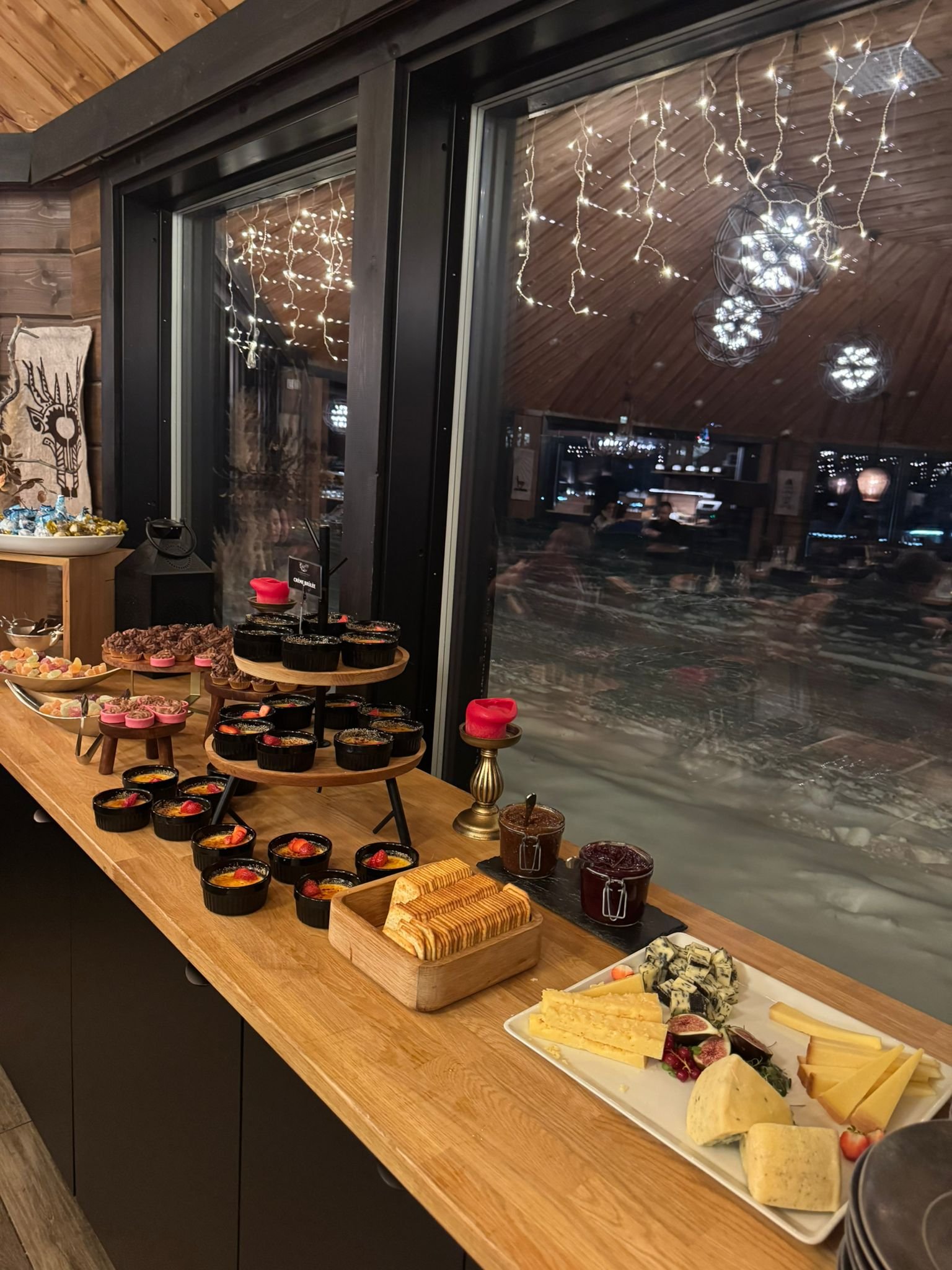 Dessert buffet and cheese, Northern Lights village, saariselka
