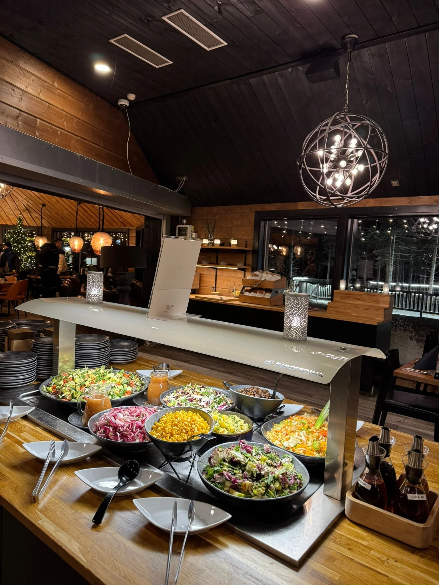 Salads at buffet, Northern Lights Village, Saariselka