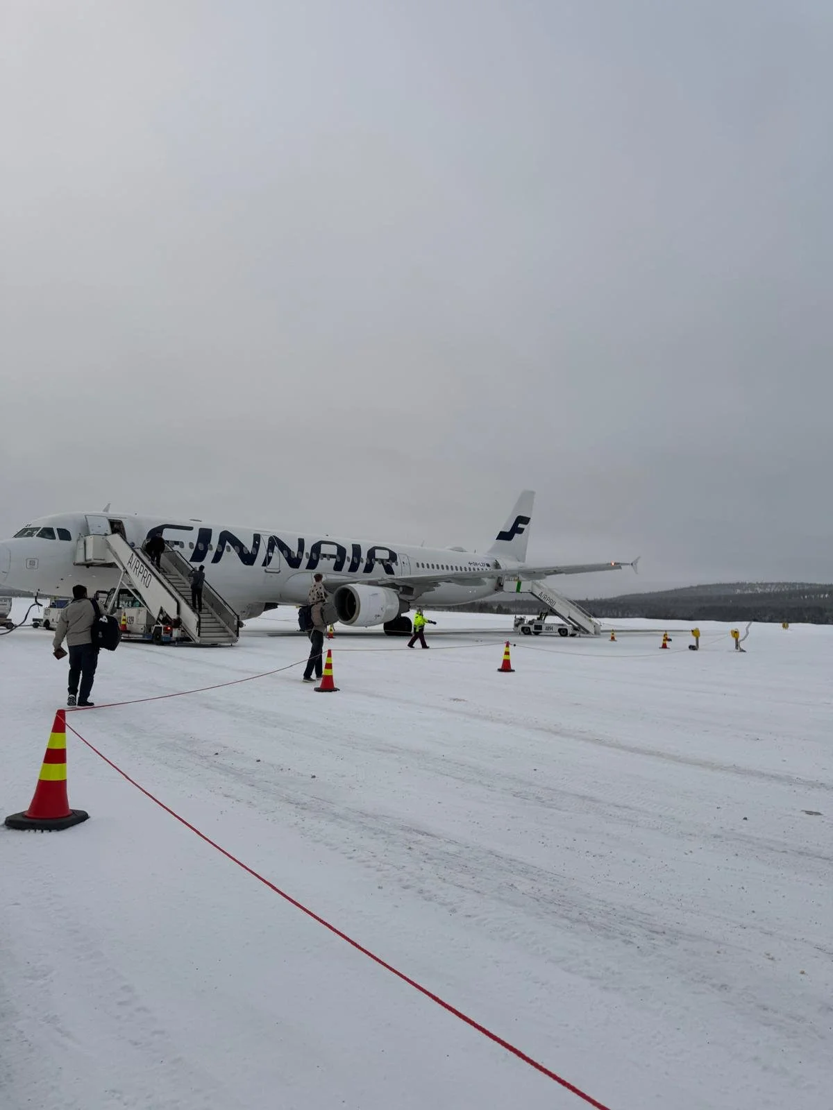 Finn Air snowy runway, Ivalo, FInland