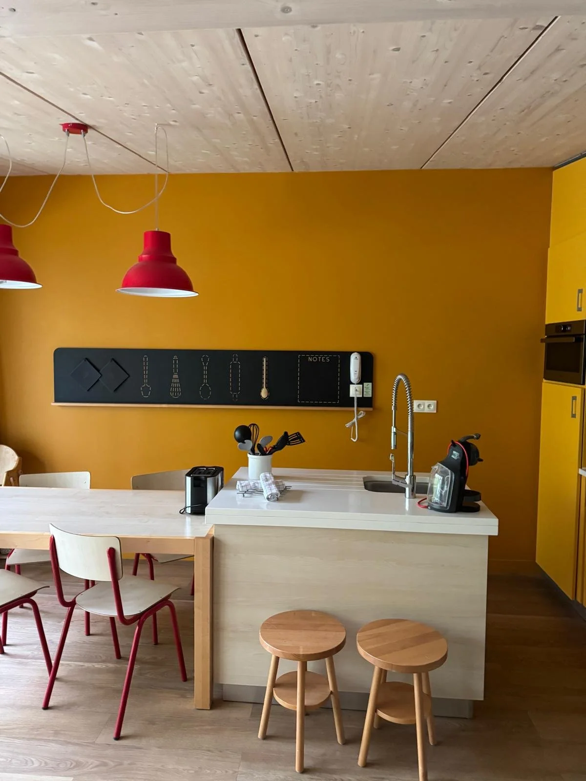 Kitchen in cottage, Les Villages Nature, Paris Center Parcs