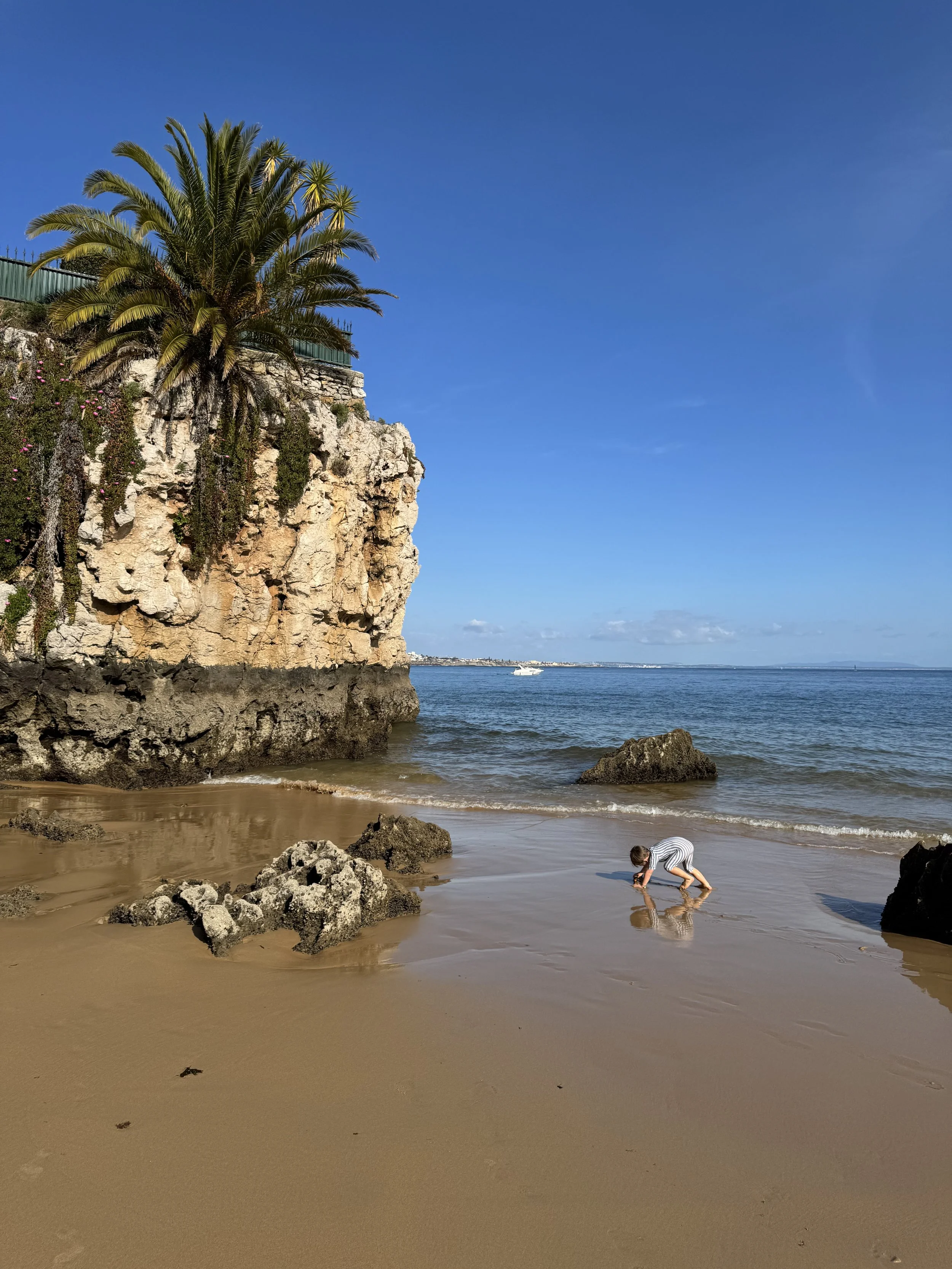 Palm trees and beaches, Cascais Beach, Lisbon and Cascais Family Travel Blog