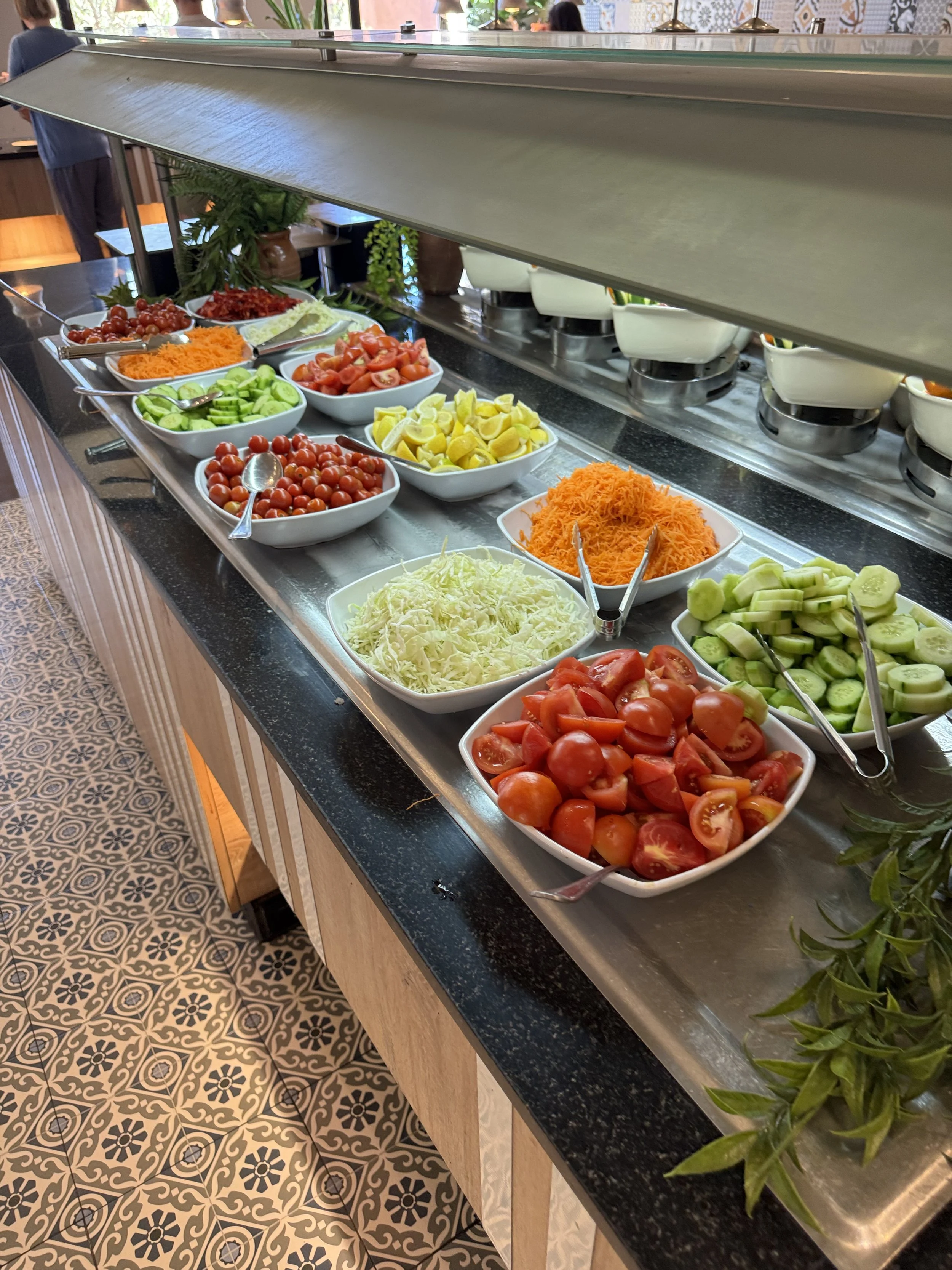 Salad Buffet, Kenzi Club Agdal Medina, Resort Review, Marrakech with Kids