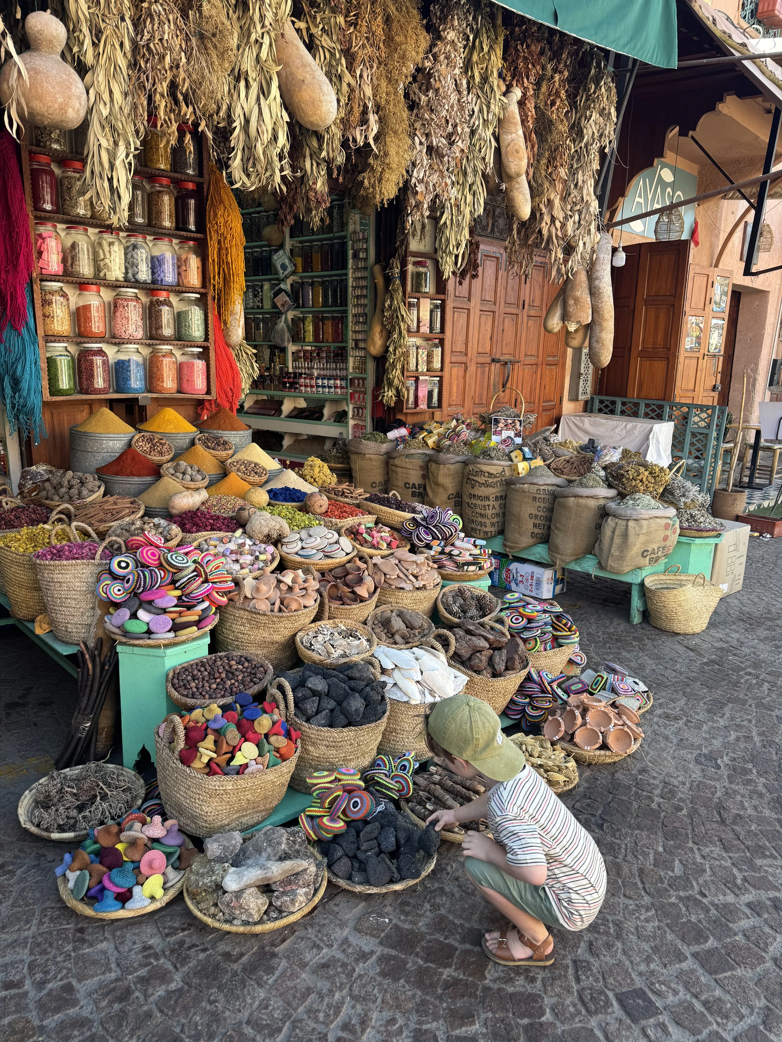 Spices at the Souks, Marrakech, Travel with Kids