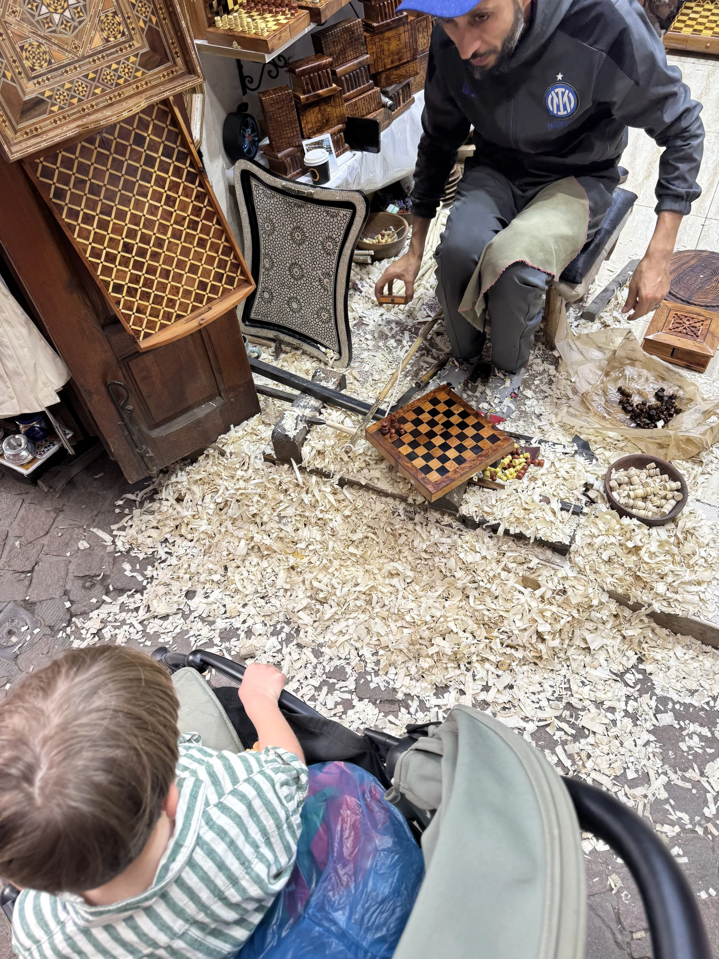 Woodworking souk, Shopping with kids at the Souks in Marrakech, Marrakech with Kids