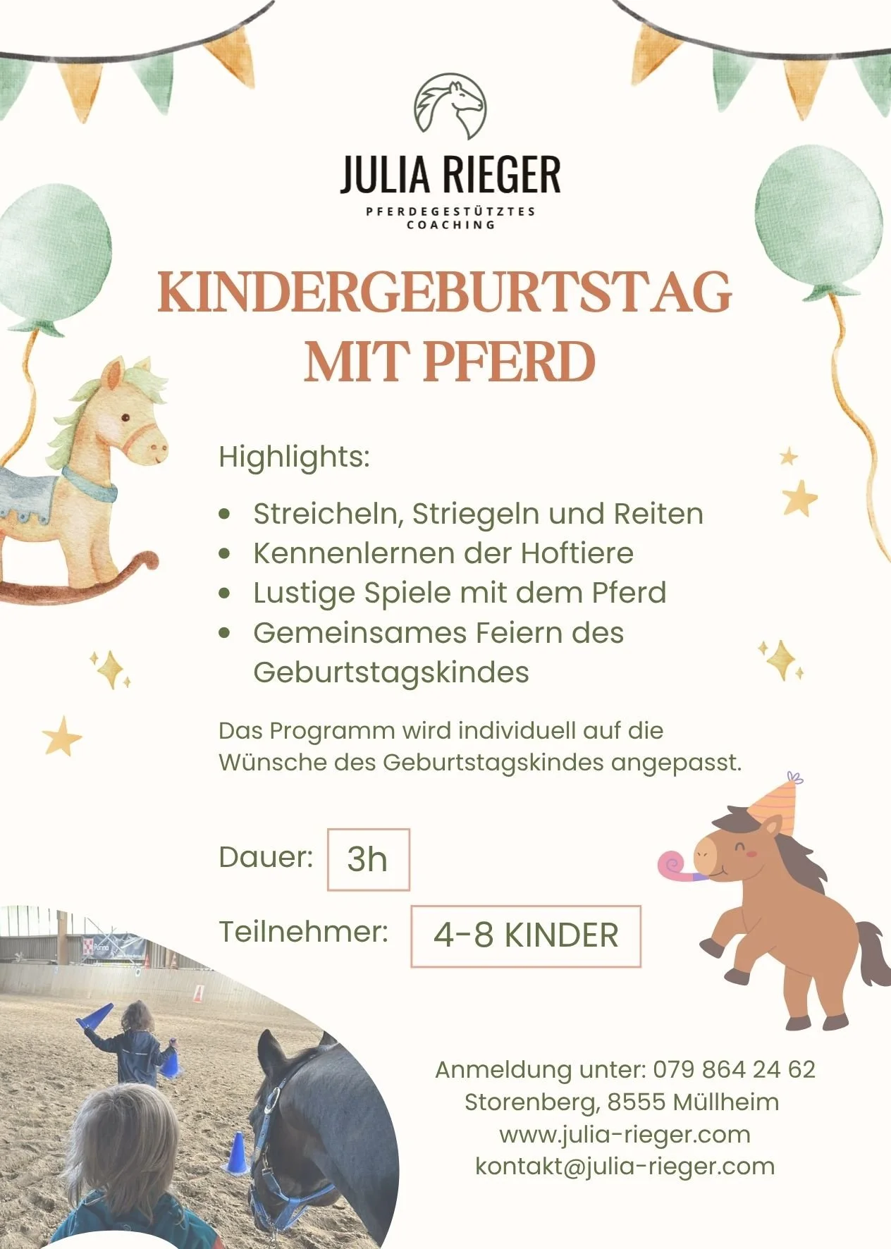 Kindergeburtstagsprogramm mit Pferd