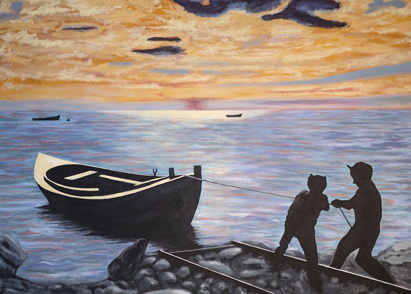Aron Bergmann art by the Baron - bræðurnir í fjörunni.jpg