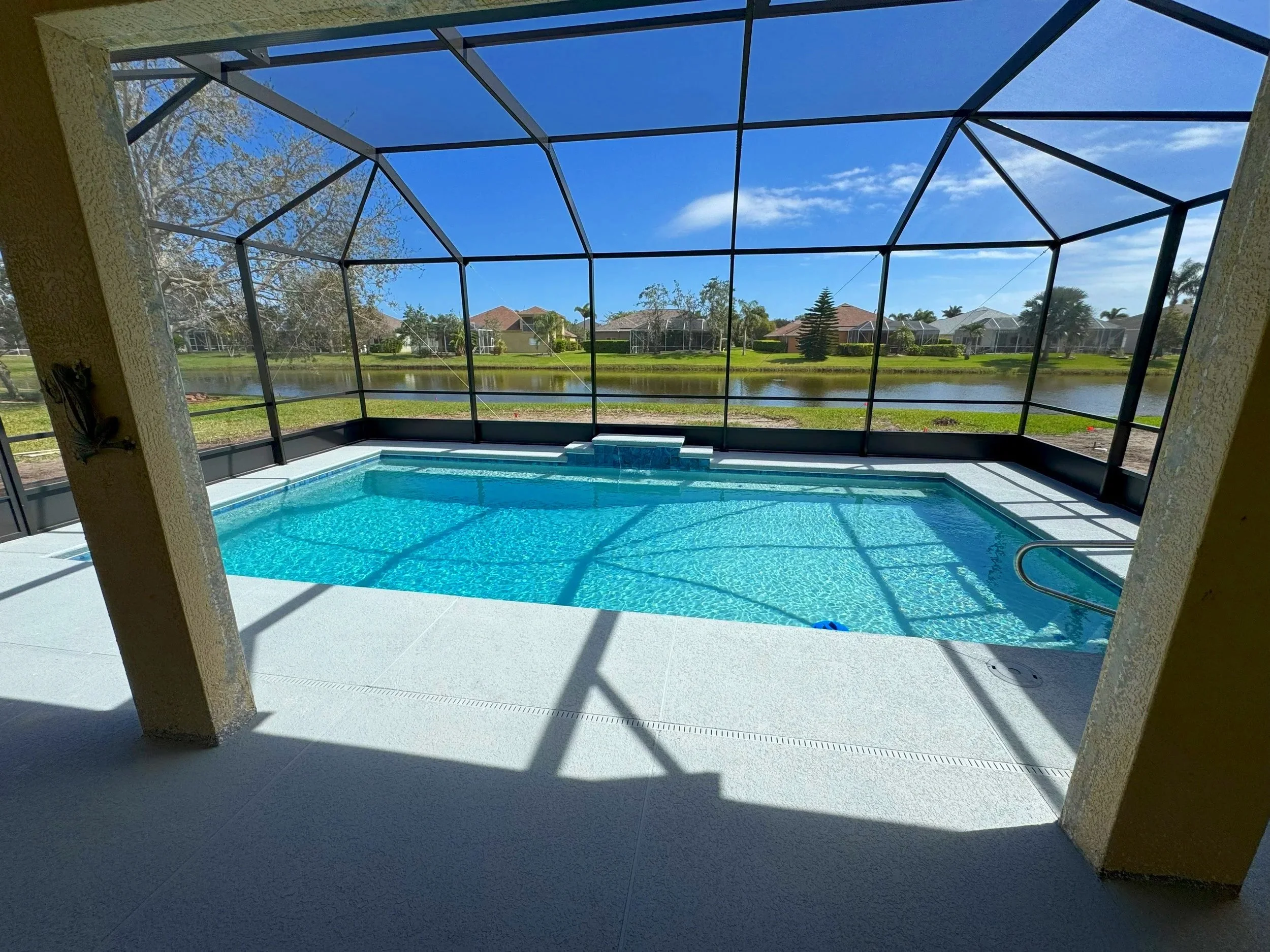 Beautiful Blue Pool with Waterfall