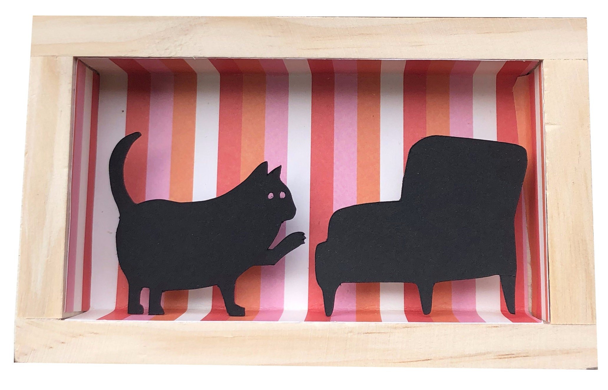 Cat and Chair Shadow Box