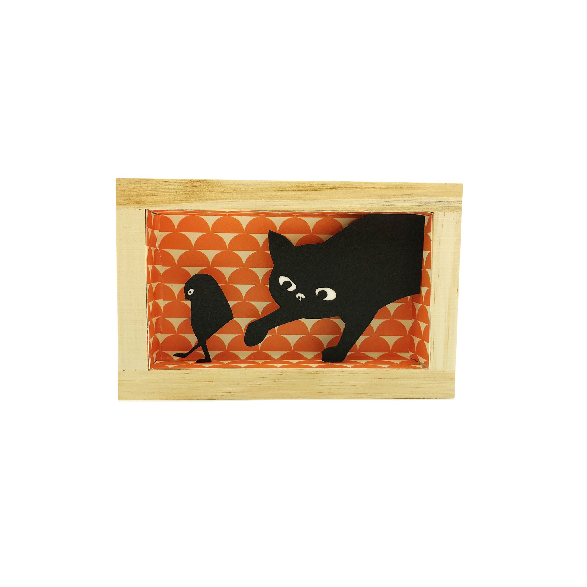 Cat and Bird Shadow Box