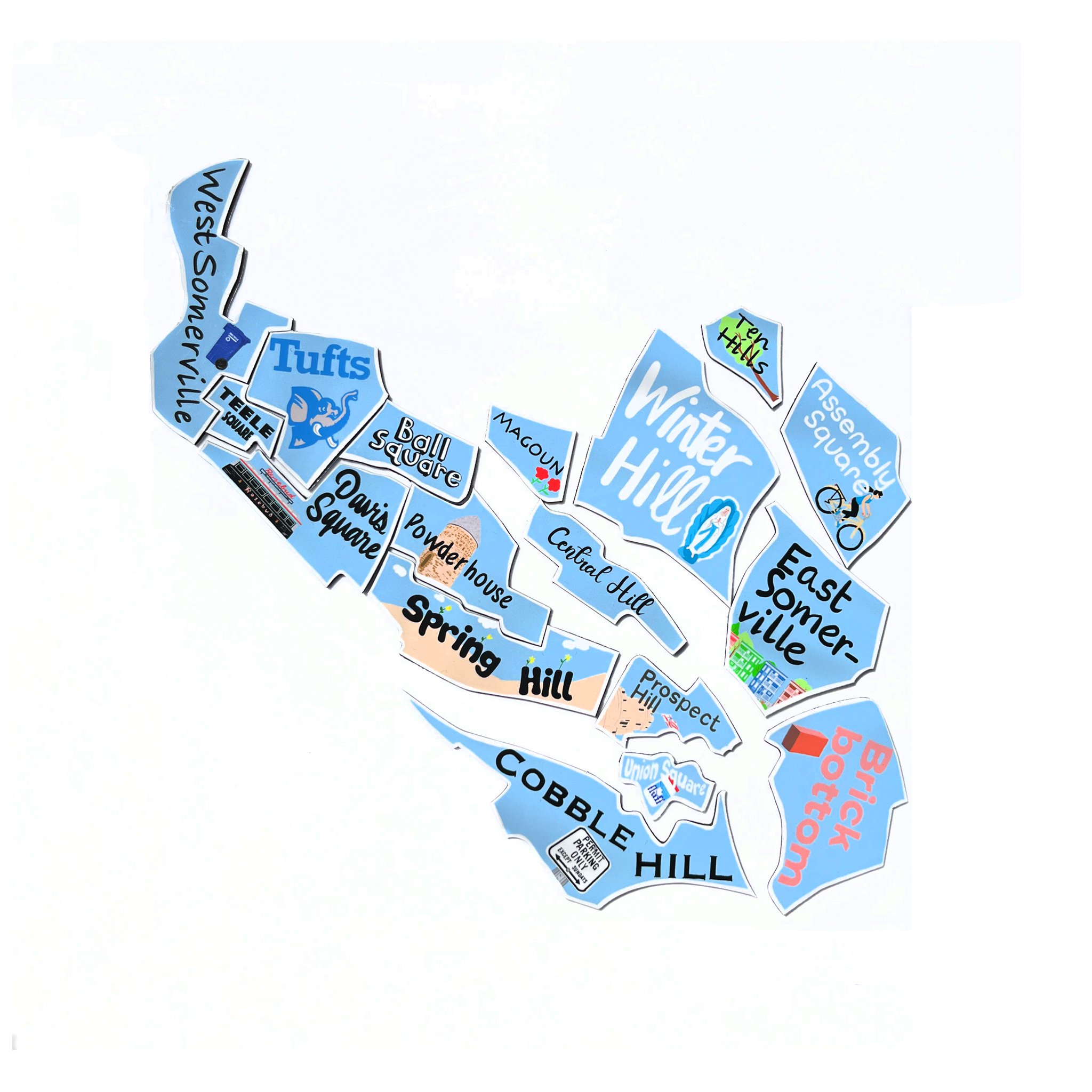 Somerville, Mass Magnet Set