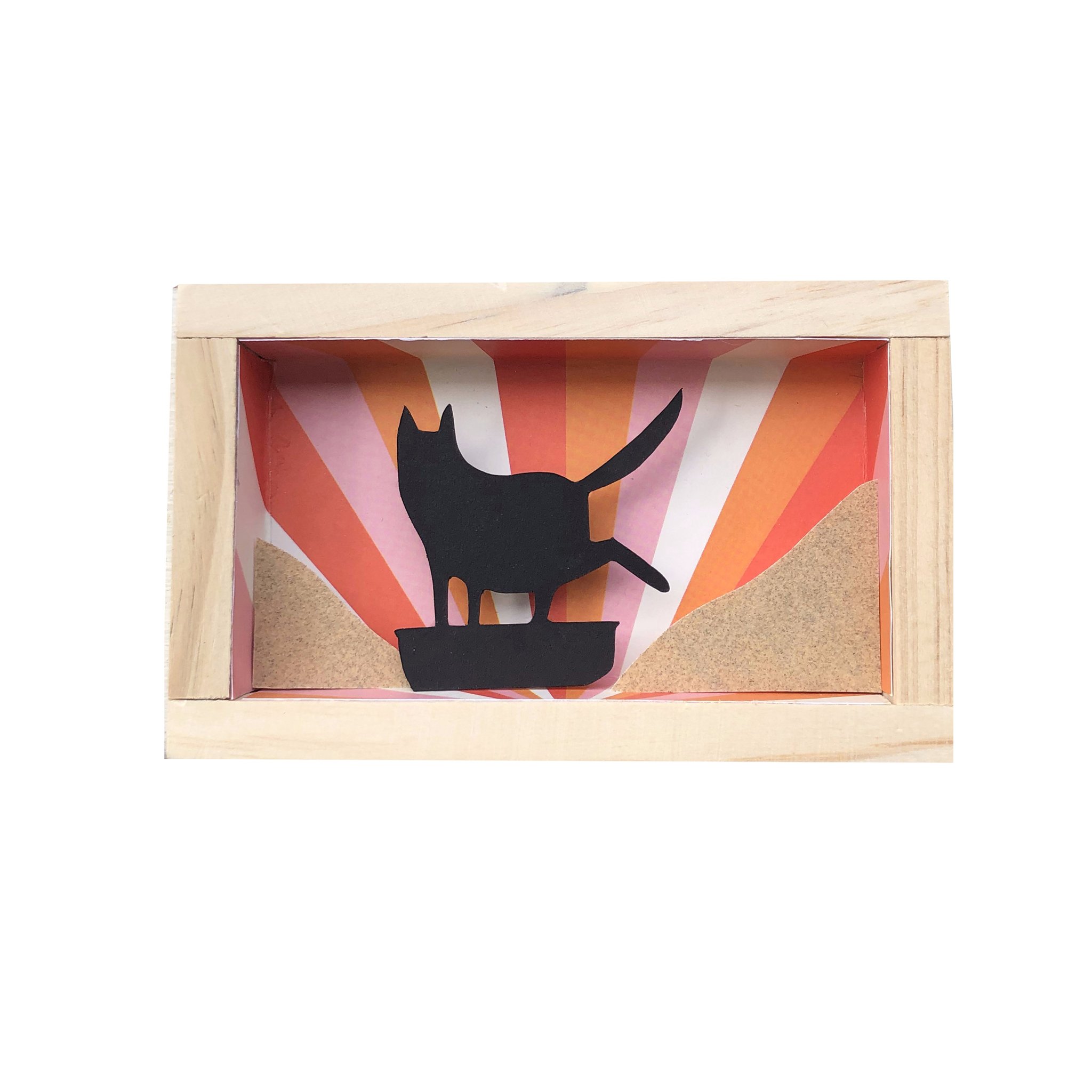 Cat and Litter Box Shadow Box