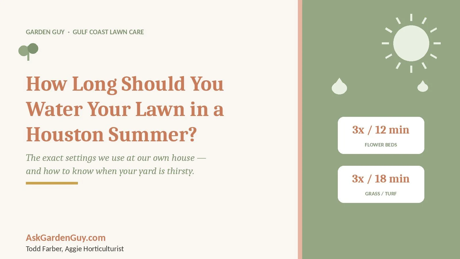 How Long to Water Your Lawn in a Houston Summer 