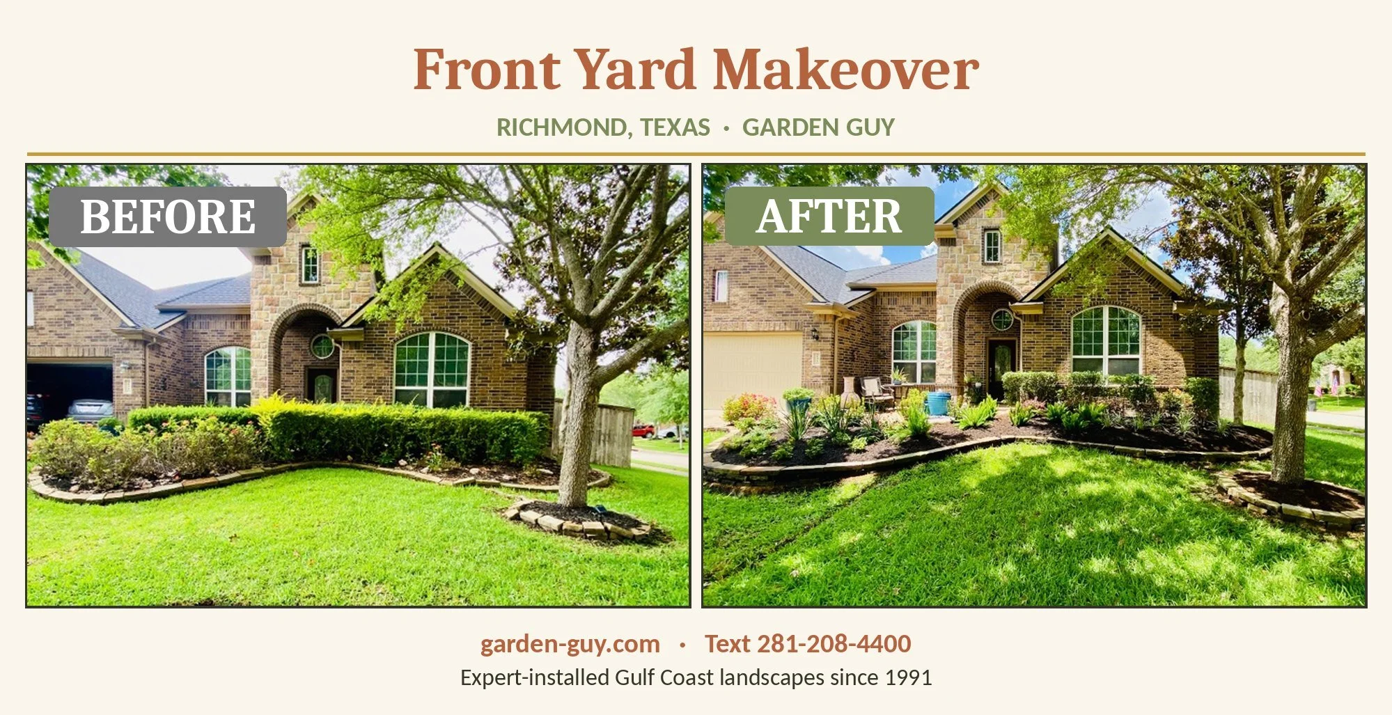 Front Yard Landscape Makeover | Richmond, Texas